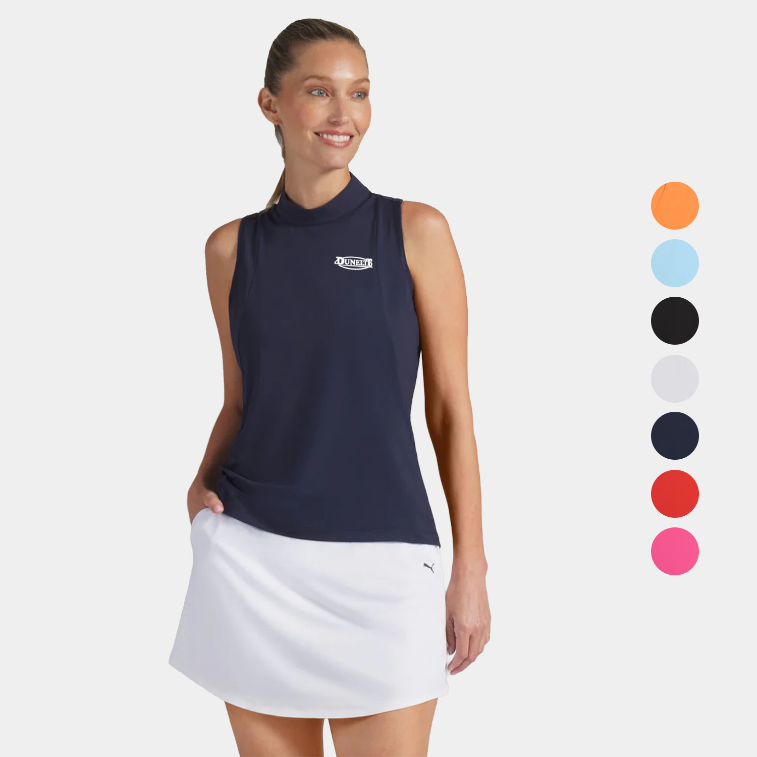 PUMA® Women's Nylon Sport Sleeveless Mockneck Golf Polo with Custom Logo