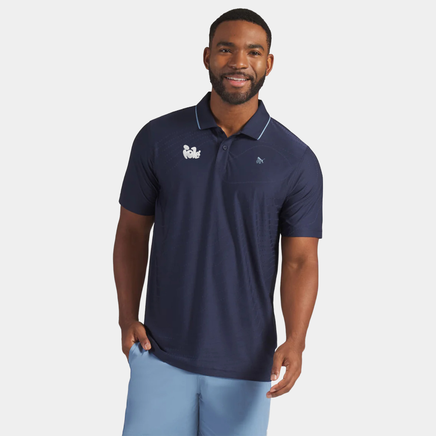 PUMA® Men's Reigning Champ Jacquard Golf Polo Shirt with Custom Logo