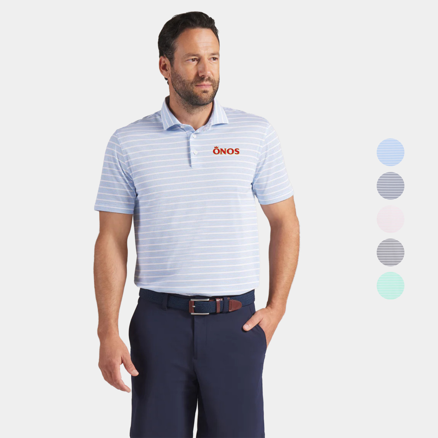 PUMA® Men's Clubhouse Stripe Golf Polo with Custom Logo