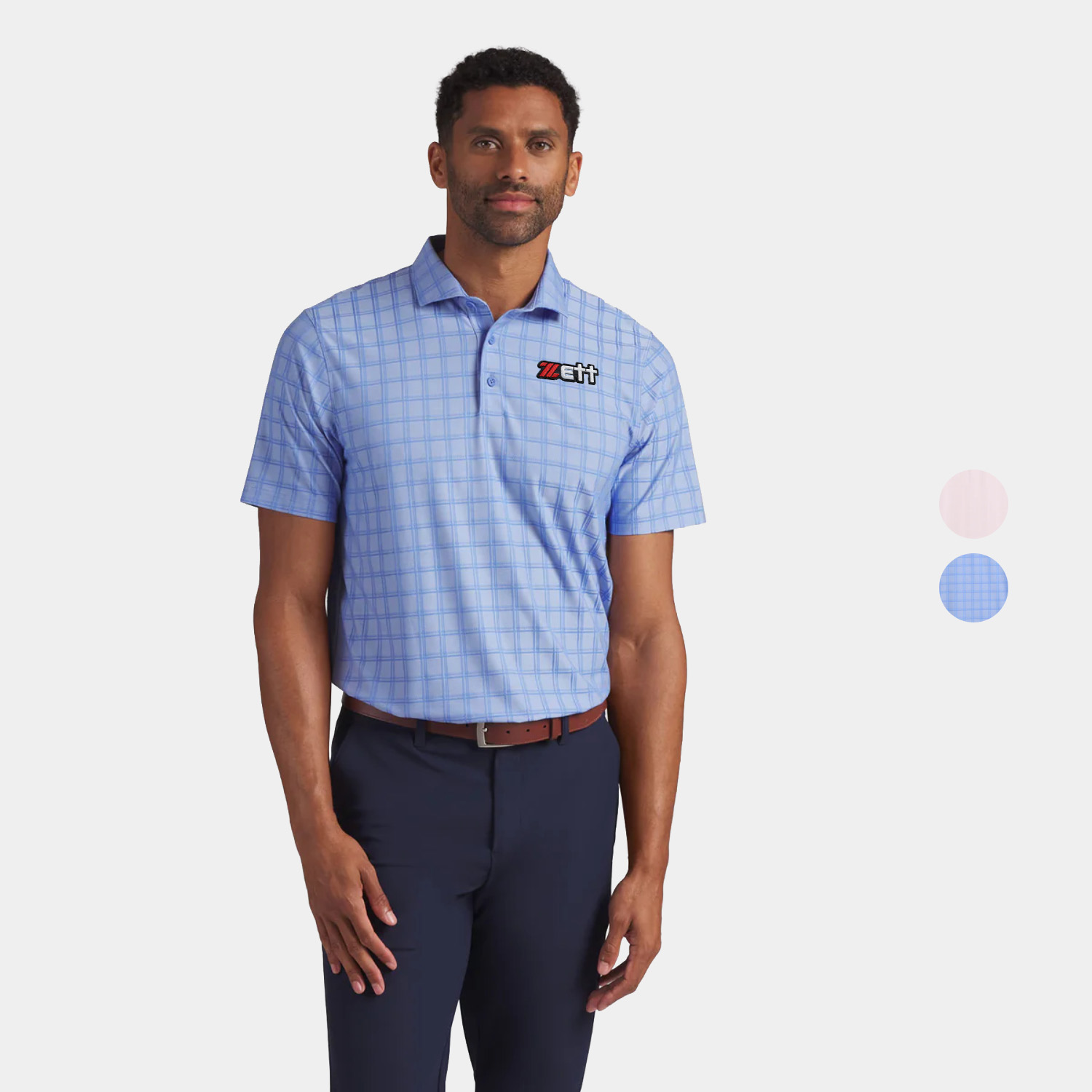 PUMA® Men's MATTR Plaid BN Golf Polo Shirt with Custom Logo