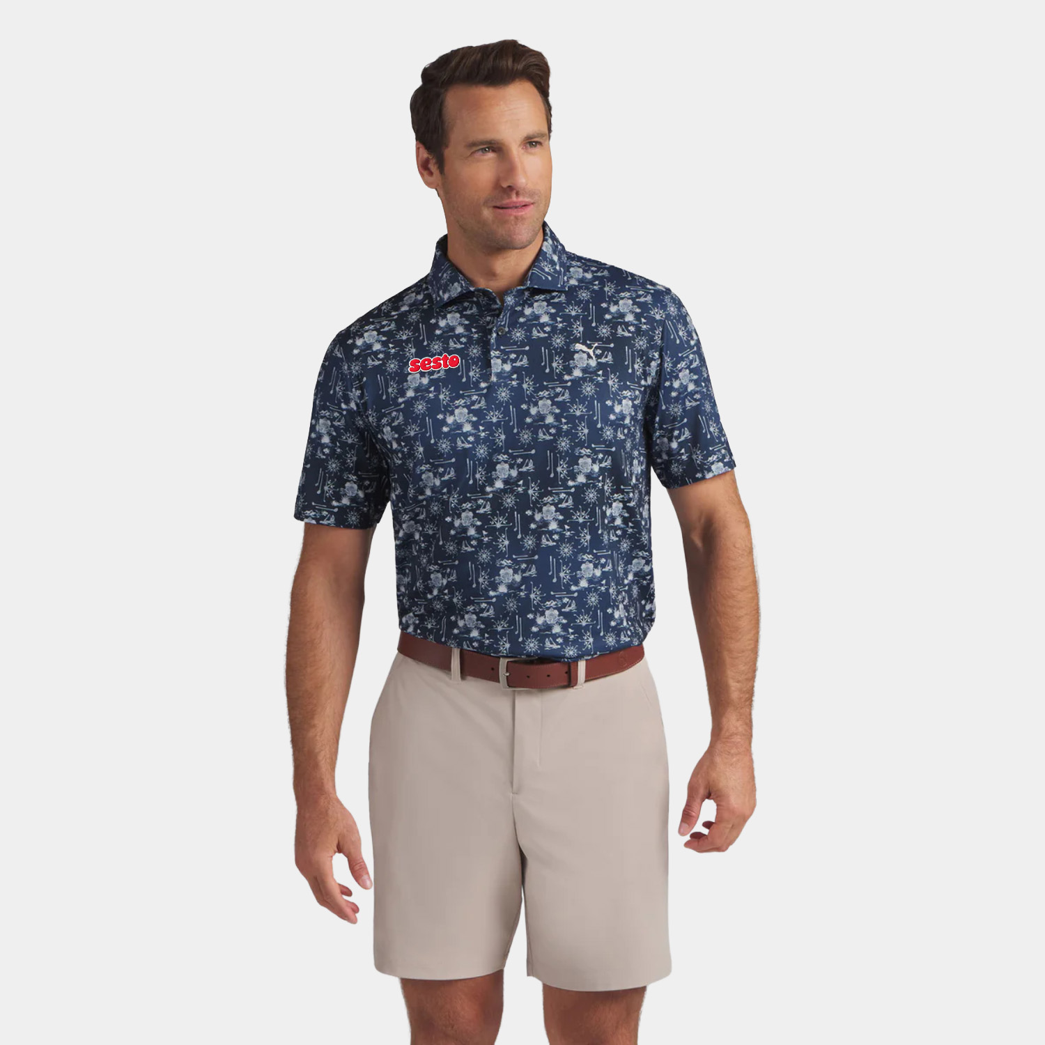 PUMA® Men's CLOUDSPUN Coastal Claret Golf Polo Shirt with Custom Logo