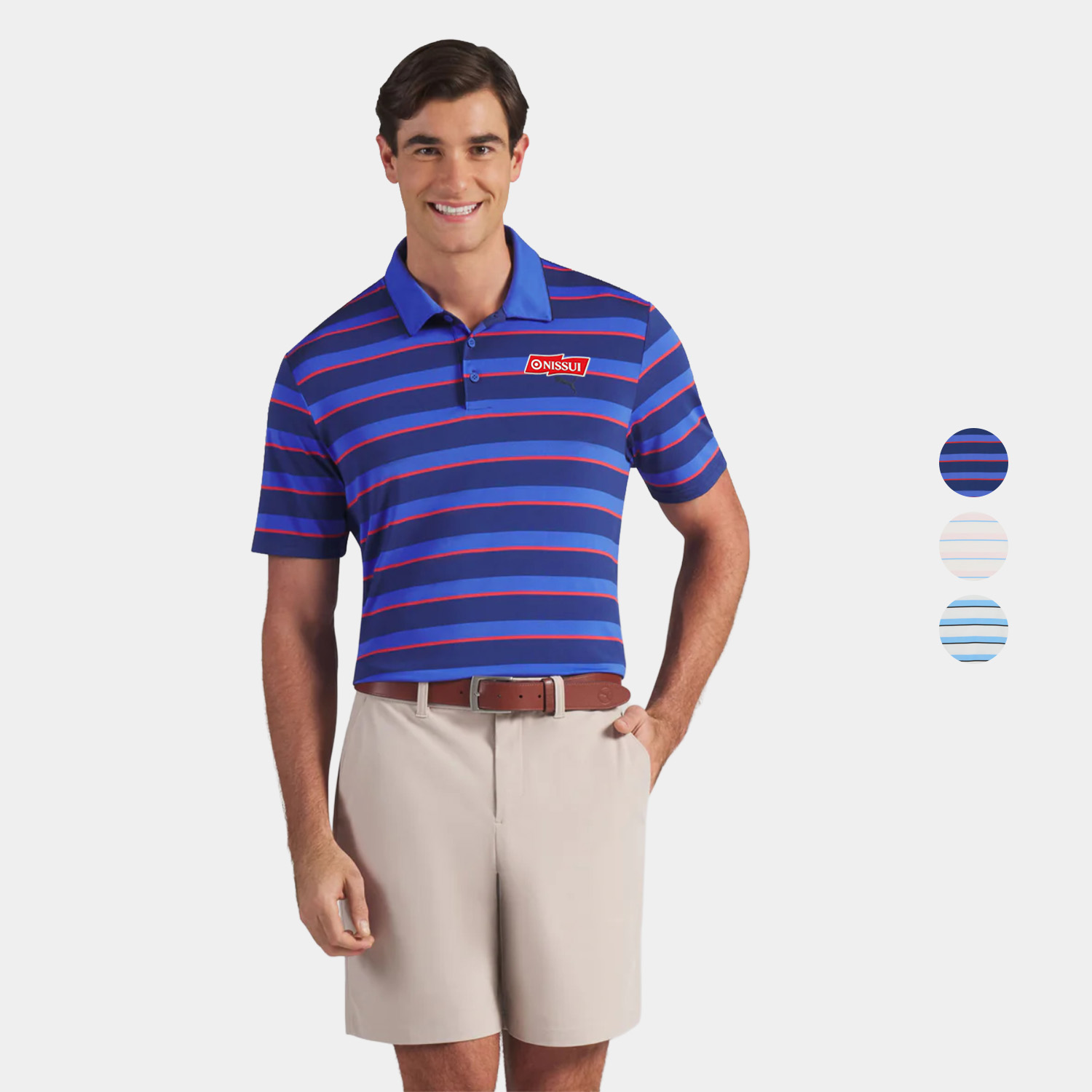 PUMA® Men's CLOUDSPUN Stripe Golf Polo Shirt with UPF 40+ Protection