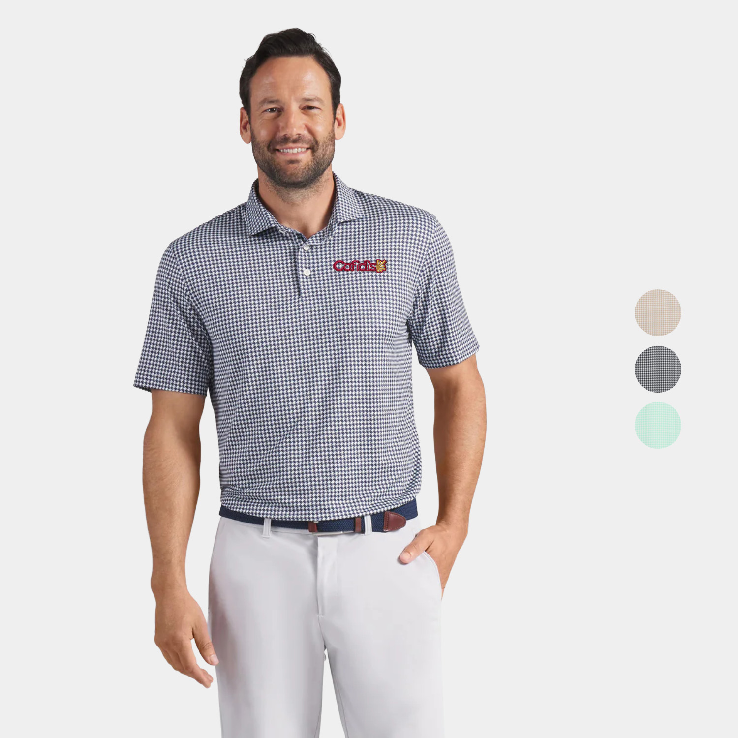 PUMA® Men's CLOUDSPUN Mono Check BN Golf Polo Shirt with UPF 40+ Protection