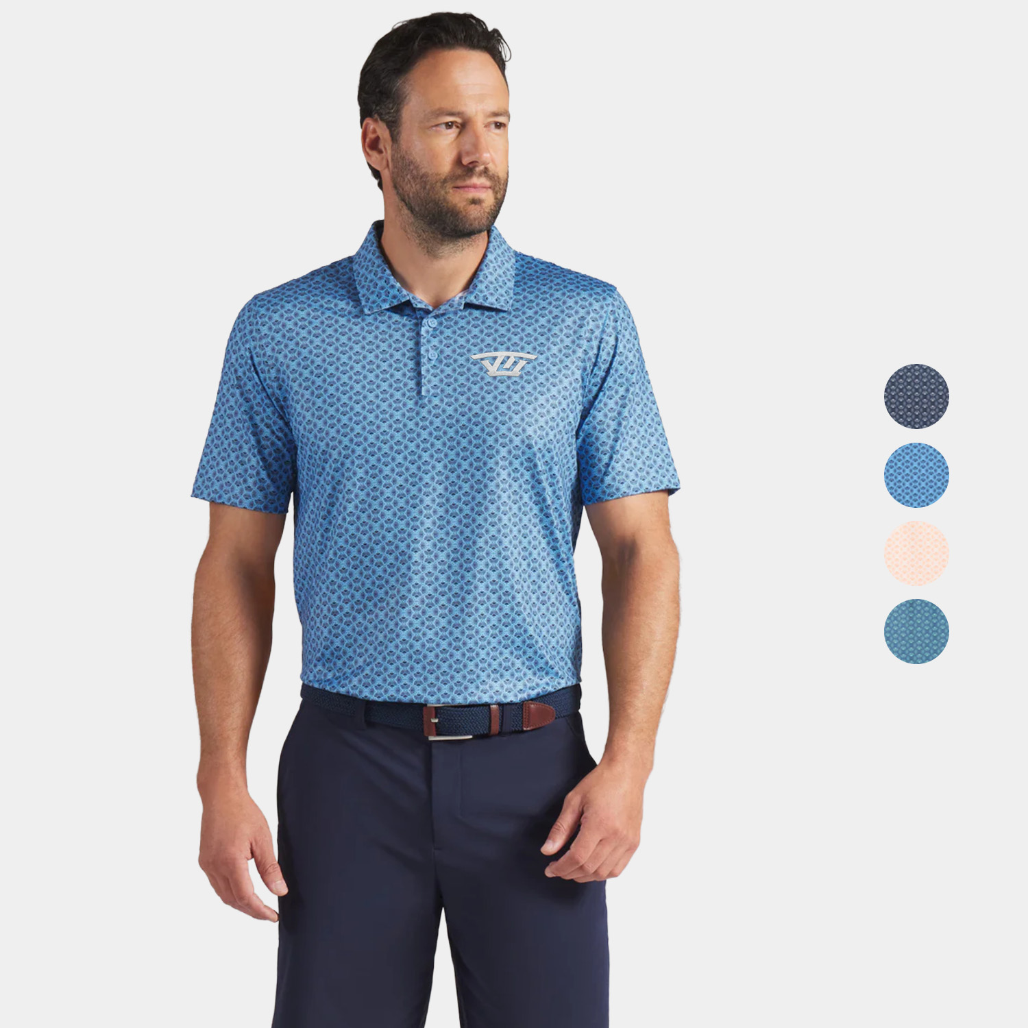 PUMA® Men's MATTR Scallop BN Golf Polo Shirt with UPF 40+ Protection