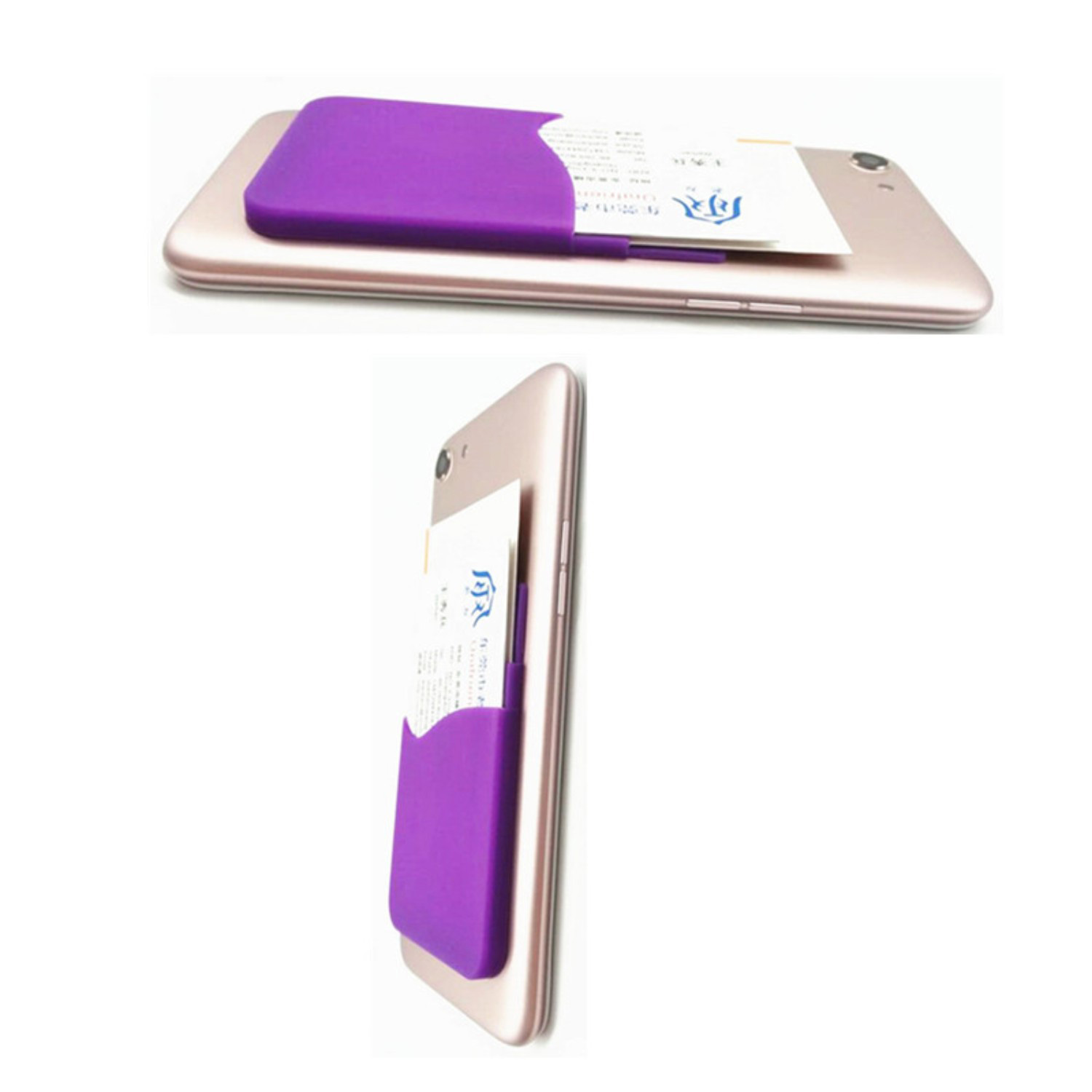 SILICONE PHONE WALLET WITH DOUBLE POCKET HOLDER