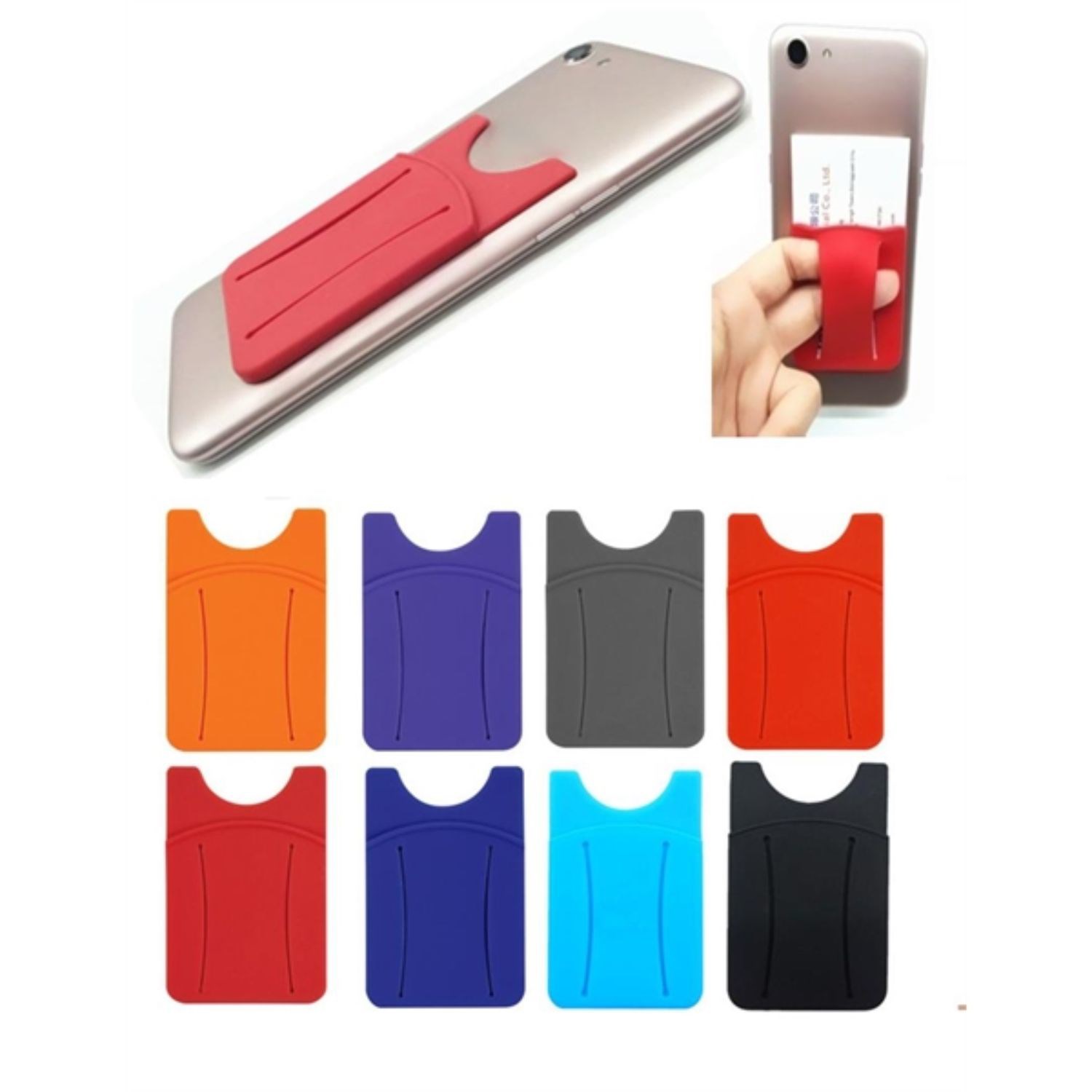 SILICONE PHONE WALLET WITH FINGER SLOT