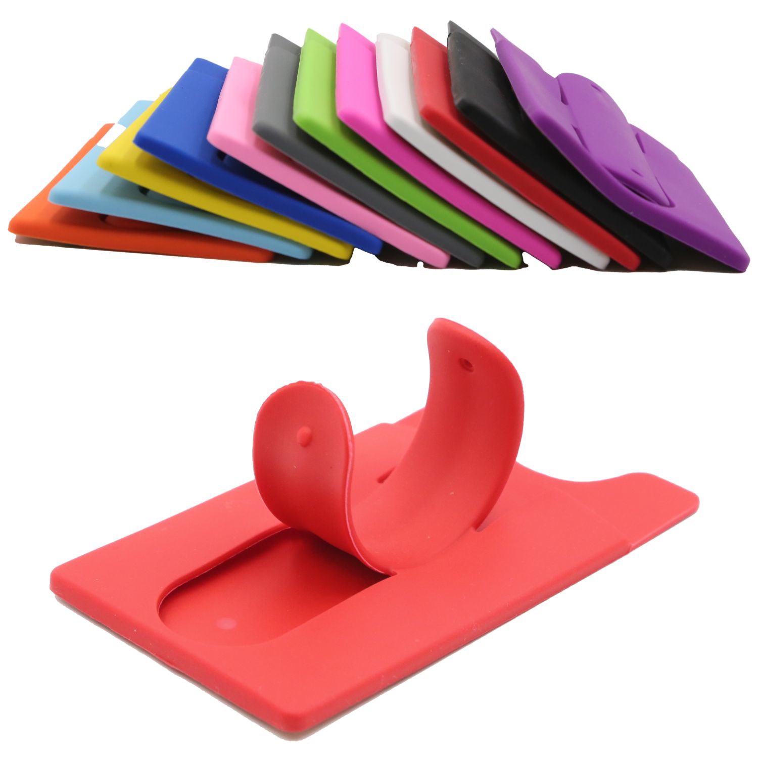 ADHESIVE PHONE WALLET KICKSTAND SLEEVE WITH CARD ORGANIZER