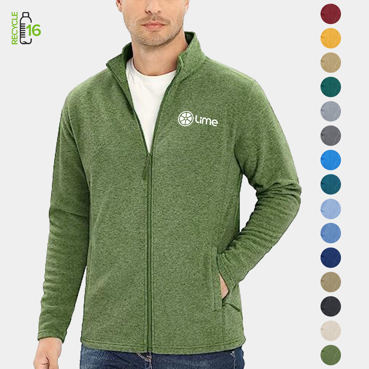 REPREVE® - Men's rPET Full Zip Fleece Jacket w/ Antibacterial