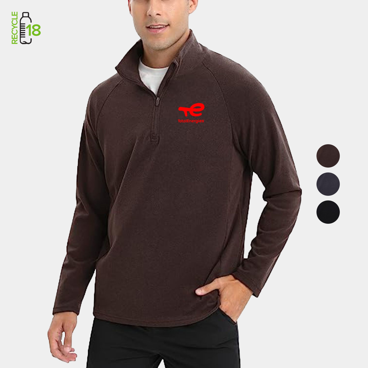 REPREVE® - Men's rPET 1/4 Zipper Raglan Fleece Pullover w/ Wrinkle Resistance