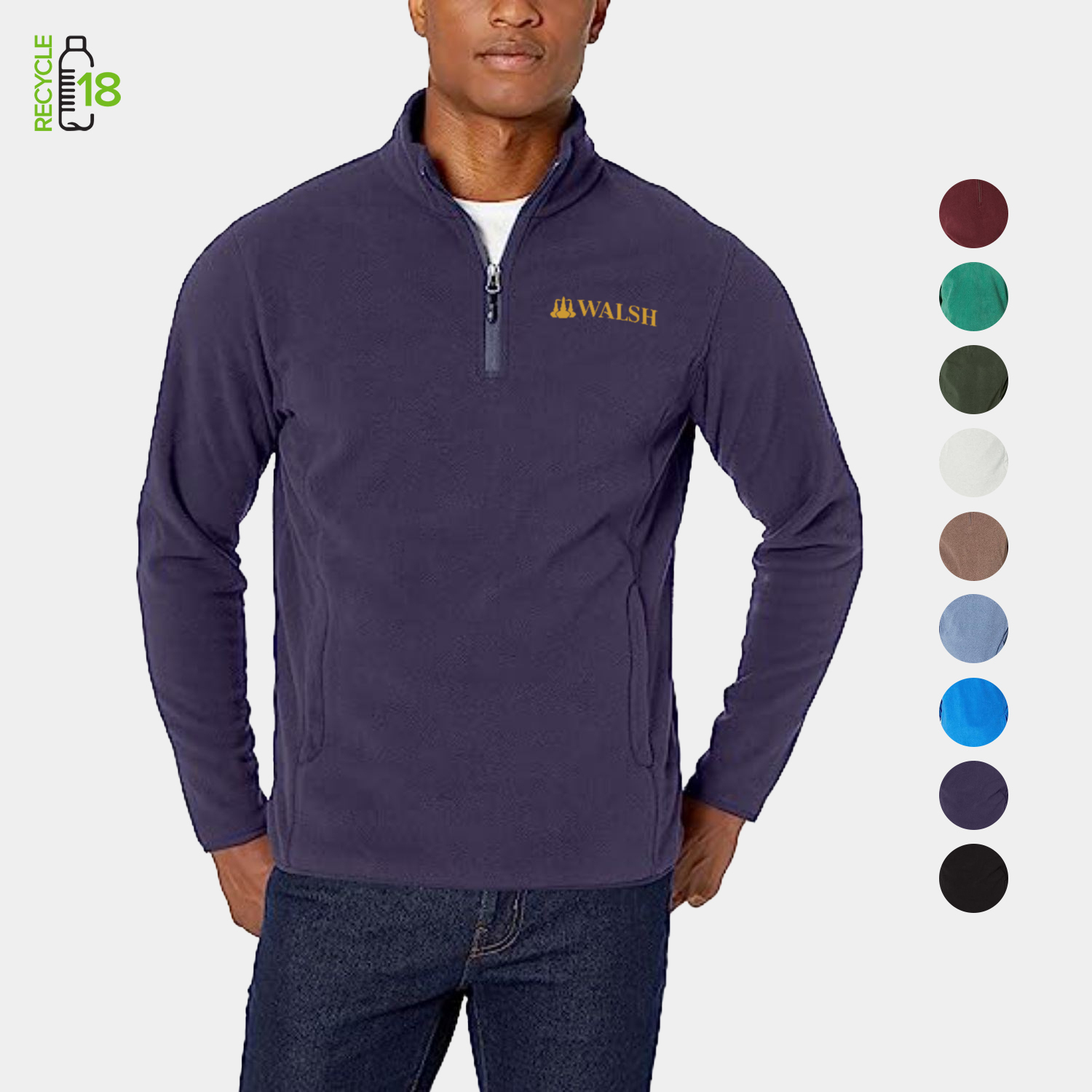 REPREVE® - Men's rPET 1/4 Zipper Fleece Pullover w/ Pocket & Wrinkle Resistance