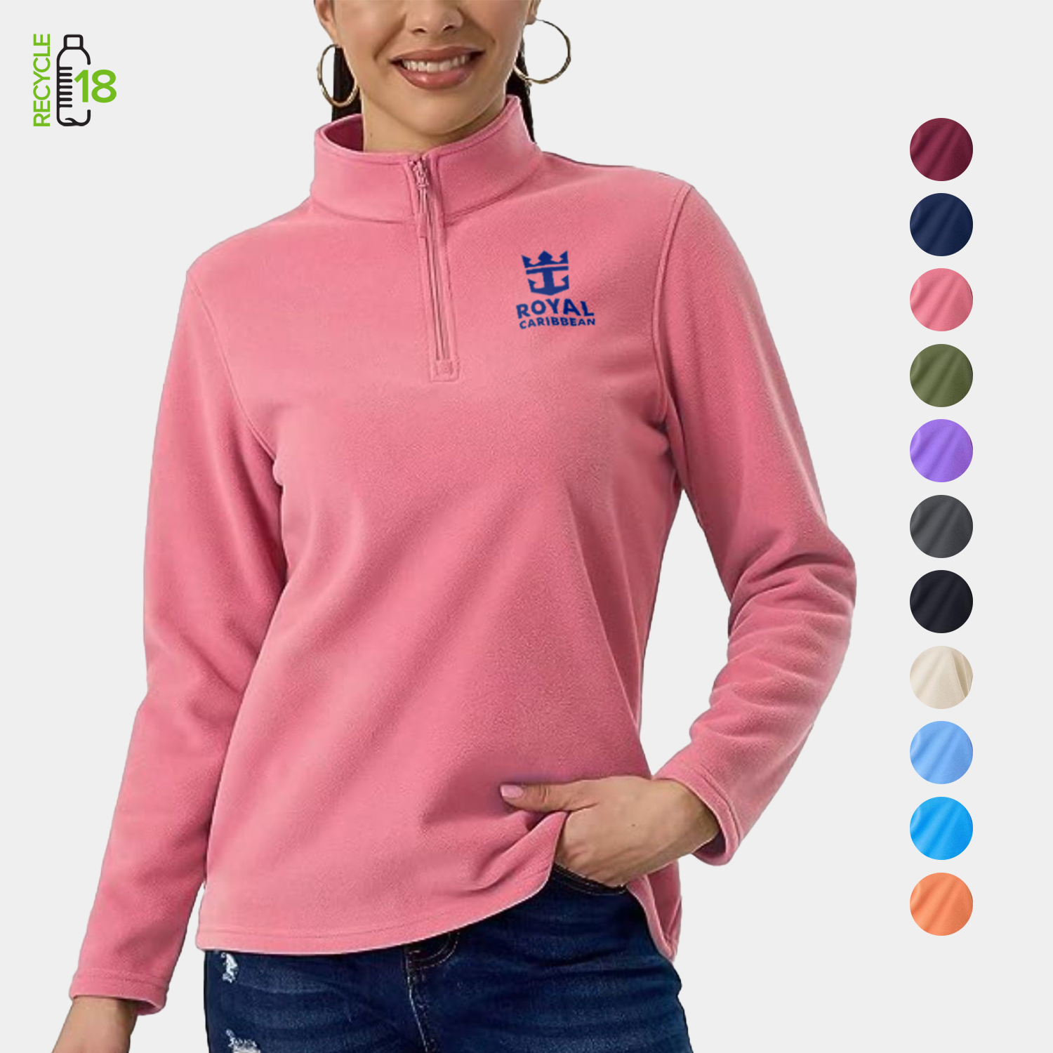 REPREVE® - Women's rPET 1/4 Zipper Fleece Pullover w/ Wrinkle Resistance