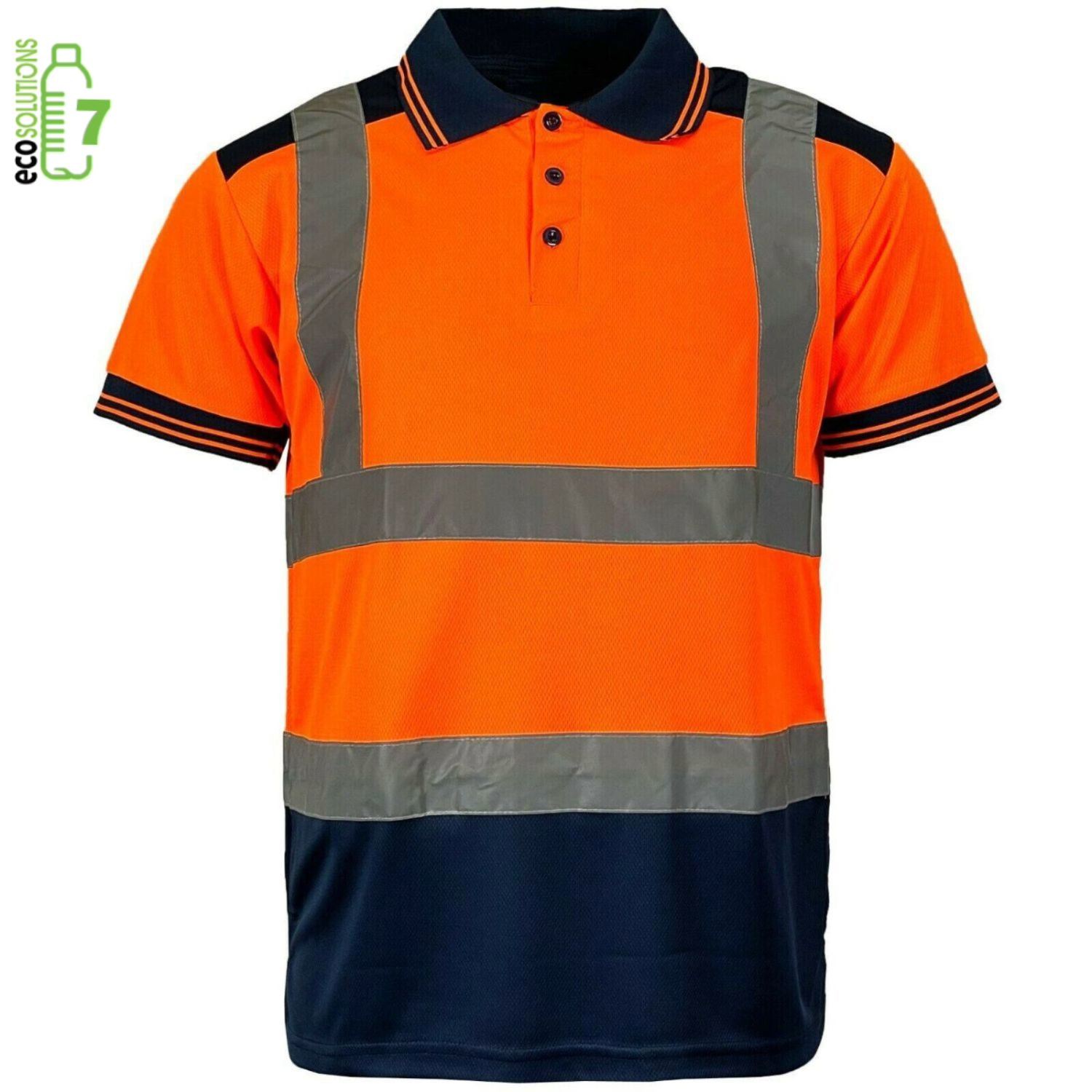 rPET Class 2 Earth-Friendly Color Block Reflective Safety Polo