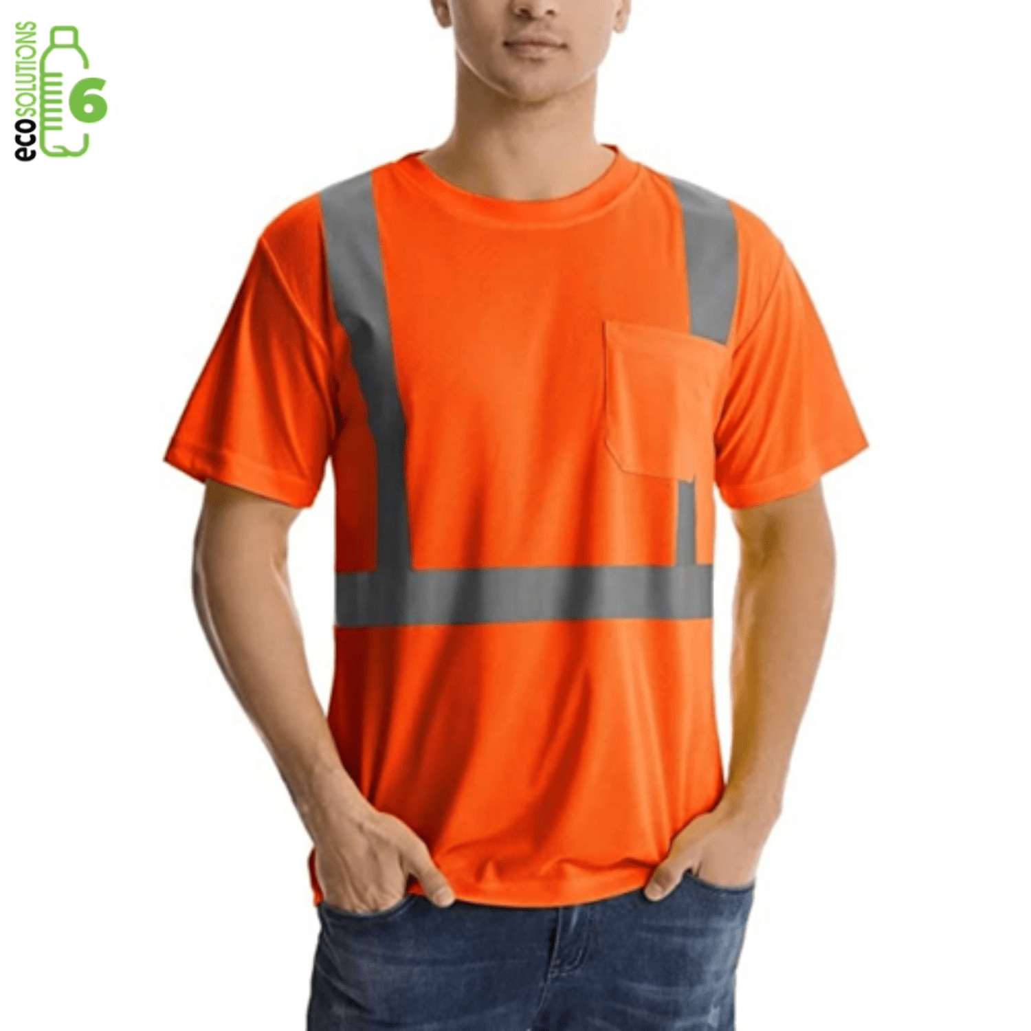 Class 2 rPET Reflective Safety T-Shirt With Pocket