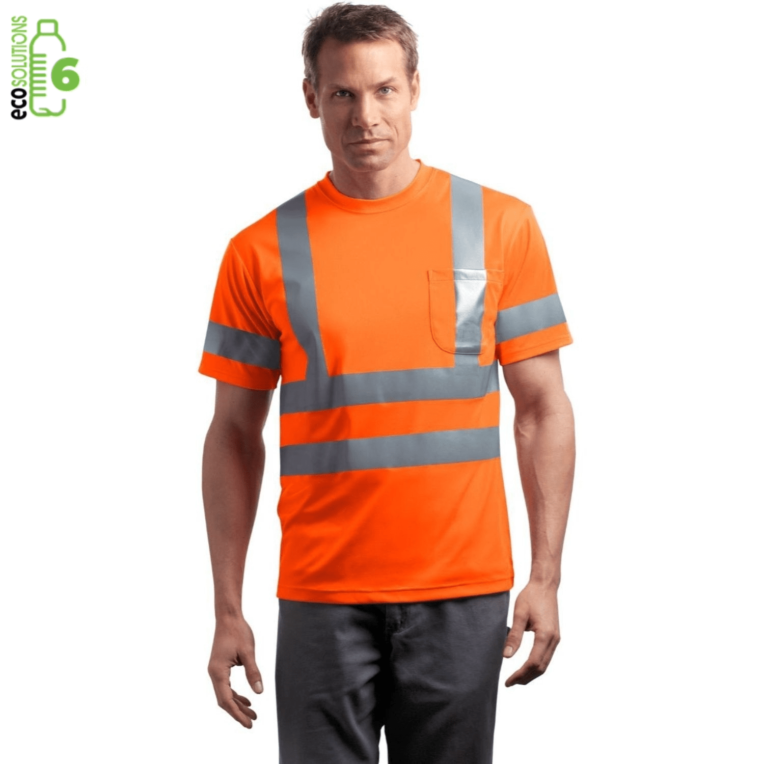 rPET Class 3 Reflective Safety T-Shirt W/ Pocket
