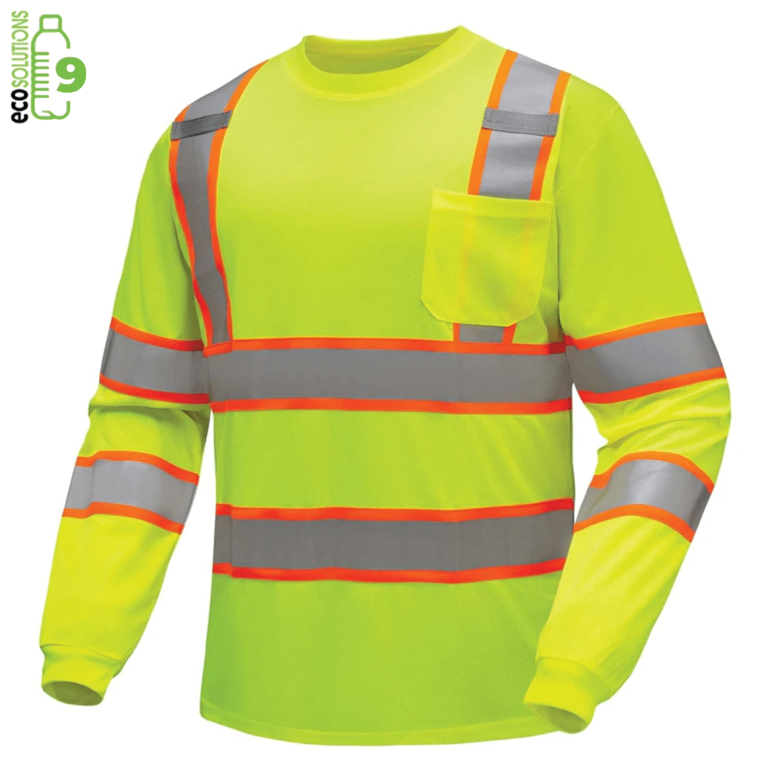 rPET Class 3 Dual Mic Tabs Safety T-Shirt W/ Pocket