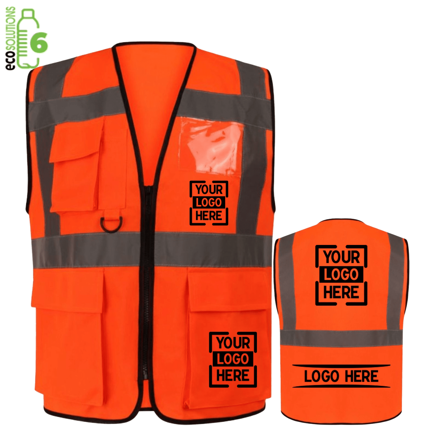 Class 2 rPET Knitted Reflective Safety Vest With 4 Pockets