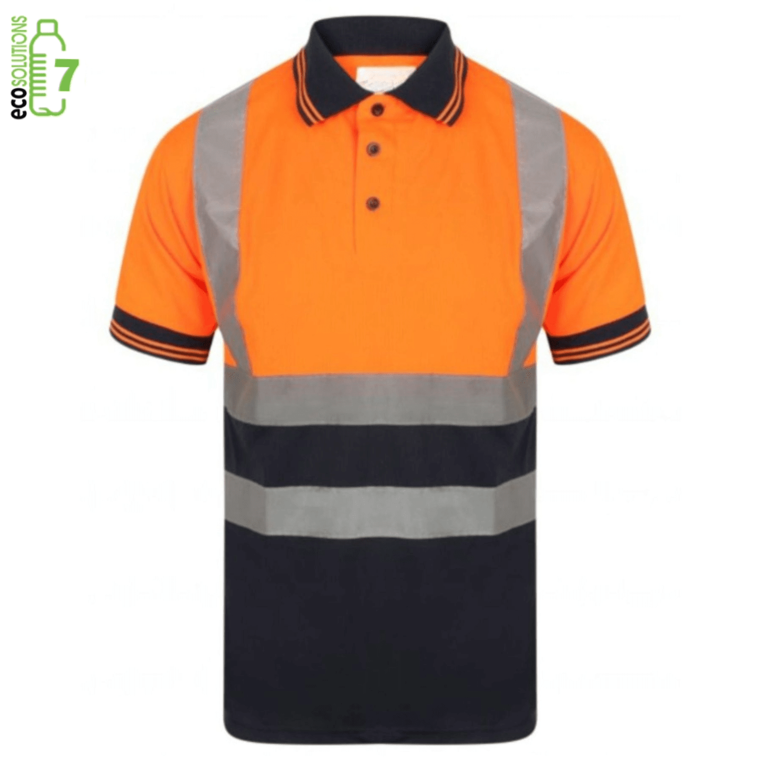 Recycled Class 2 Moist Wicking Color Block Reflective Safety Polo Shirt