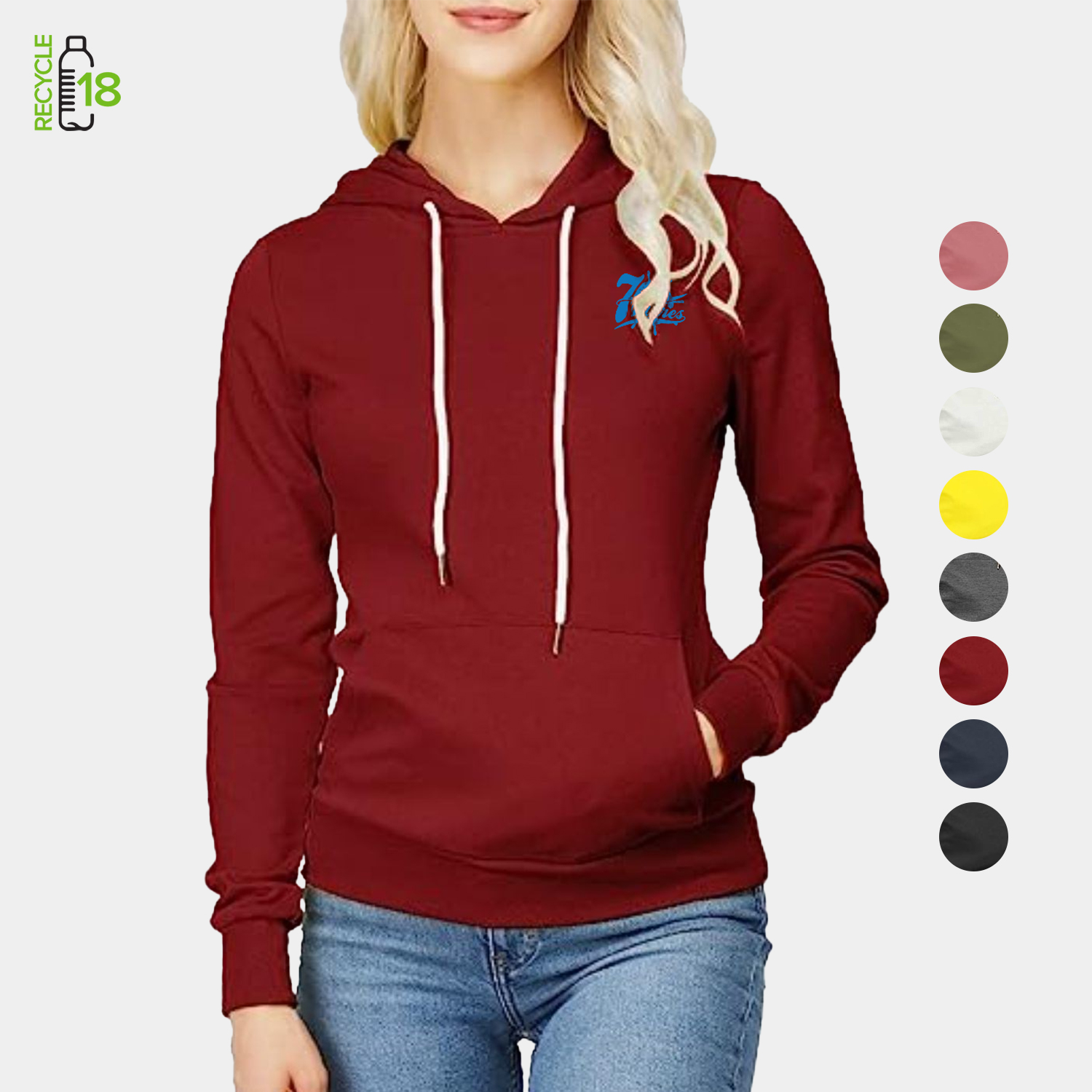 REPREVE® - Women's Recycled Fleece Hoodie w/ Kangaroo Pocket & Antibacterial