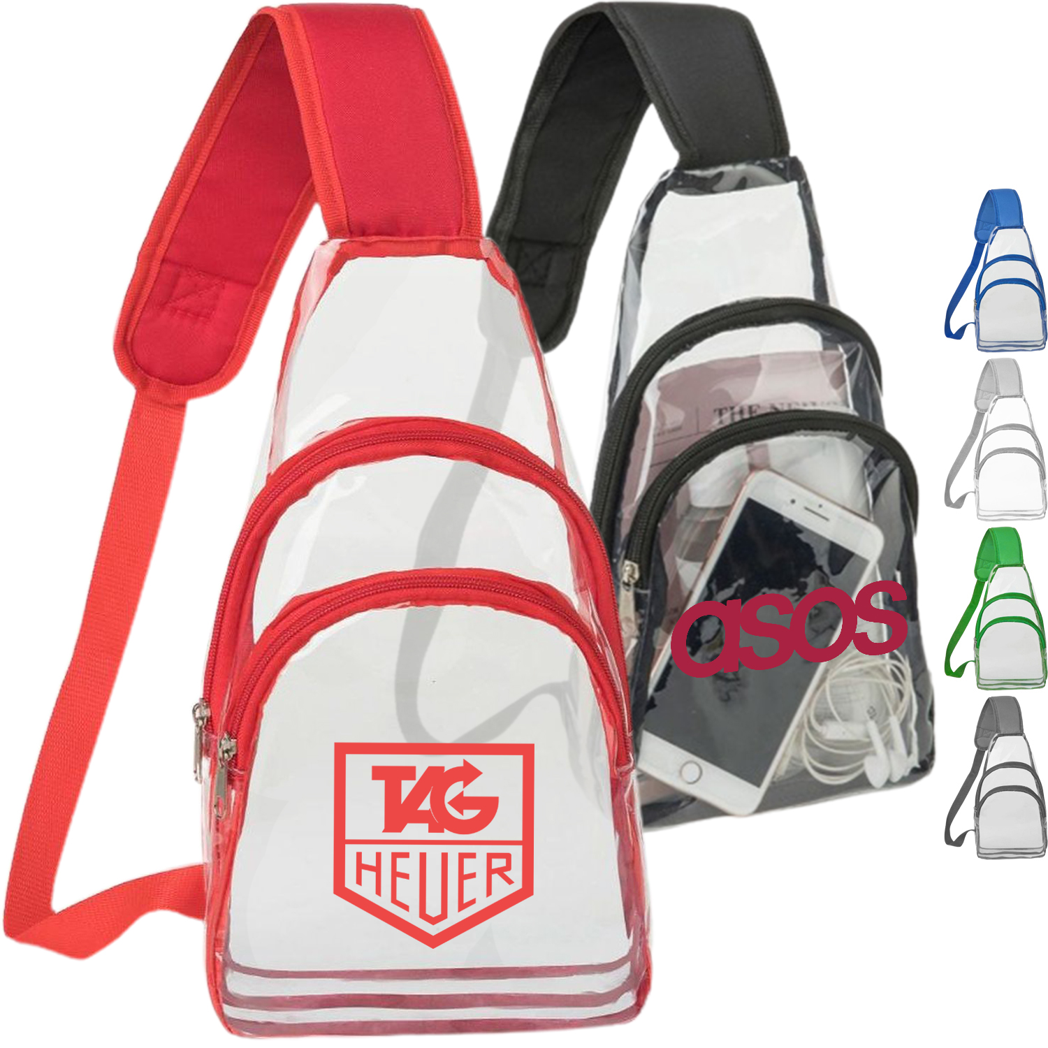 Sling Travel Clear Bag PVC Transparent Crossbody Backpack
