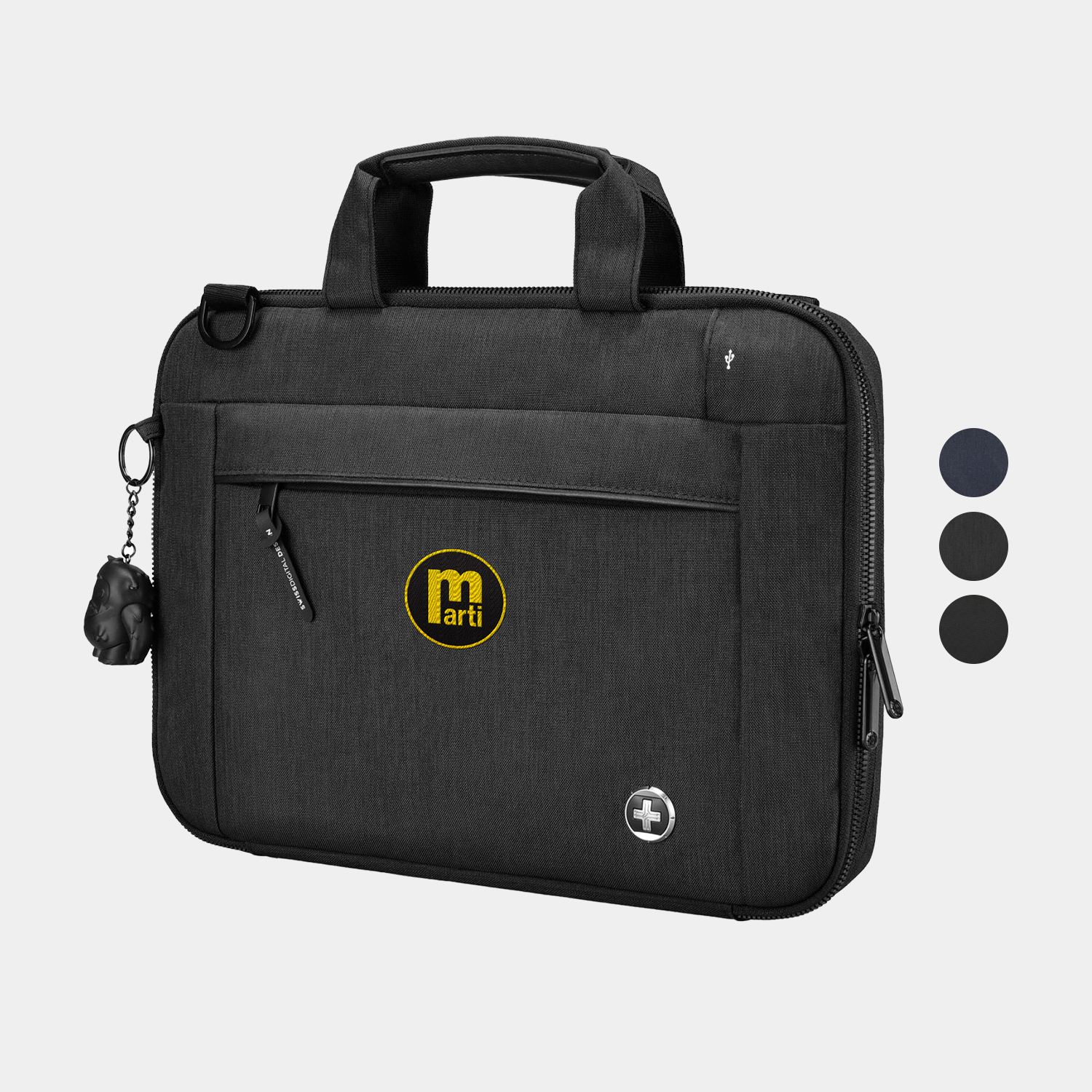 SwissDigital® BOLLIGEN USB Charging Port Business 14″ Laptop Sleeve