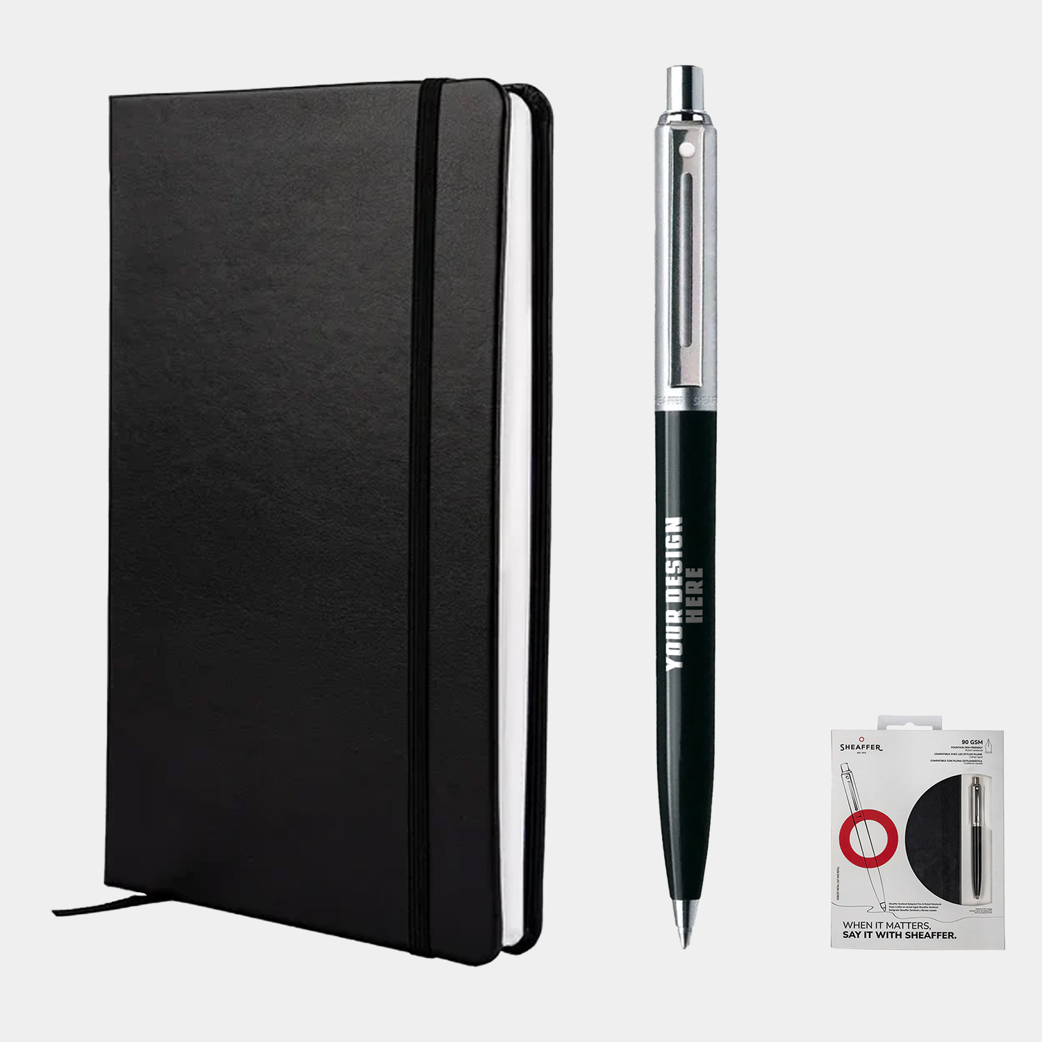 SHEAFFER® Executive Gift Set Sentinel Black 321 Ballpoint Pen with Medium Hard Notebook