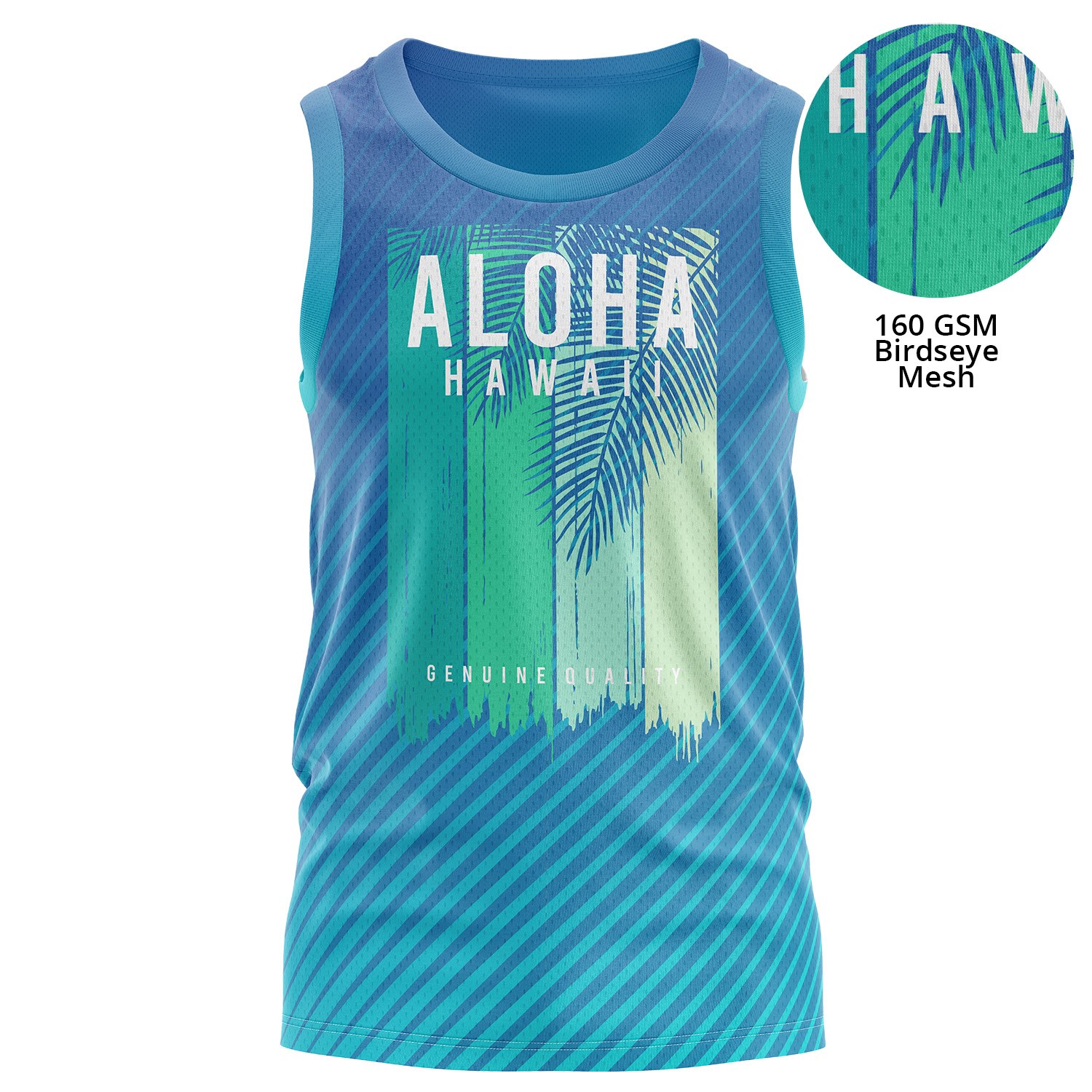 Men's 160 GSM Birdseye mesh Sleeveless Tank Top