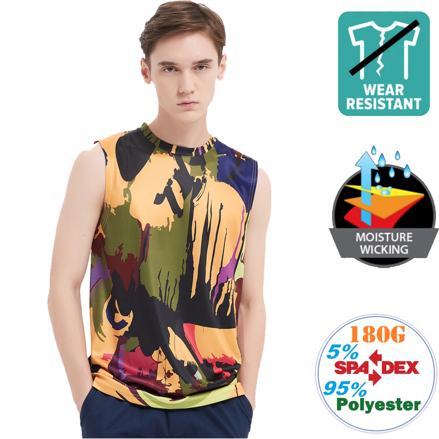 180G Performance Moisture Wicking Tanks w/ Wear Resistance