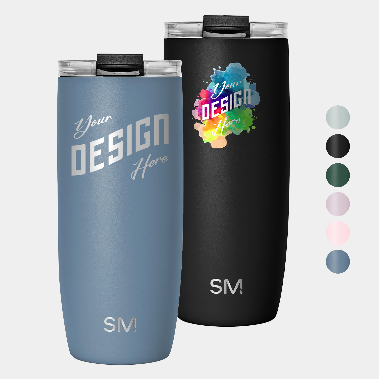 20 oz Simple Modern® Stainless Steel Double-Walled Insulated Voyager Tumbler with Clear Flip Lid & Straw