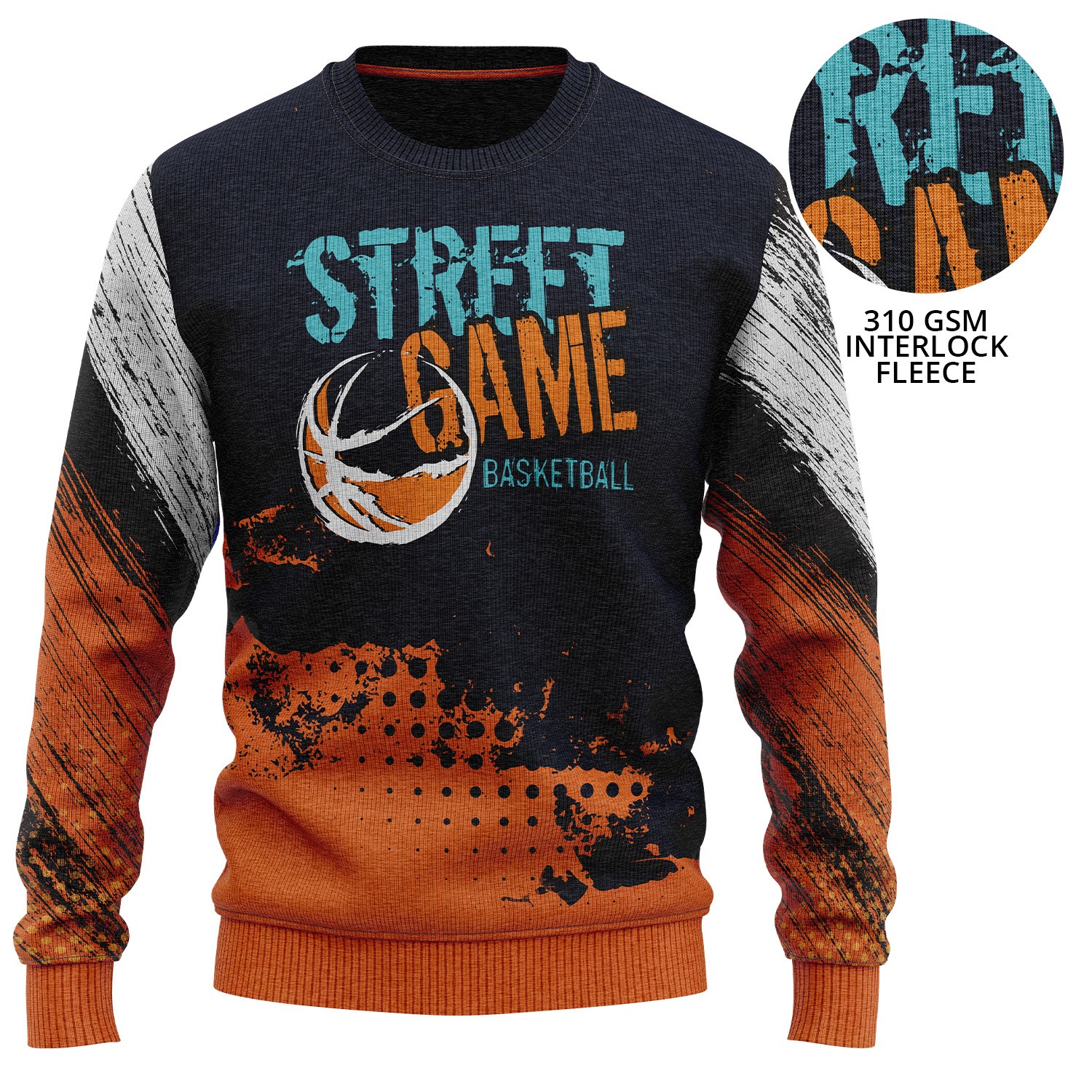 Unisex 310 GSM Interlock Fleece Full Color Sublimation Sweatshirt