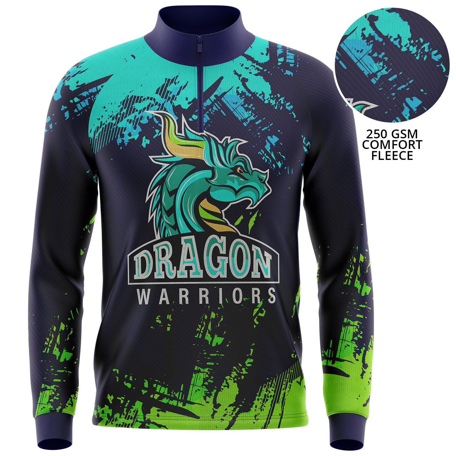 All Weather Unisex 250 GSM lightweight Comfort Fleece Full Color Half Zip Sweatshirt