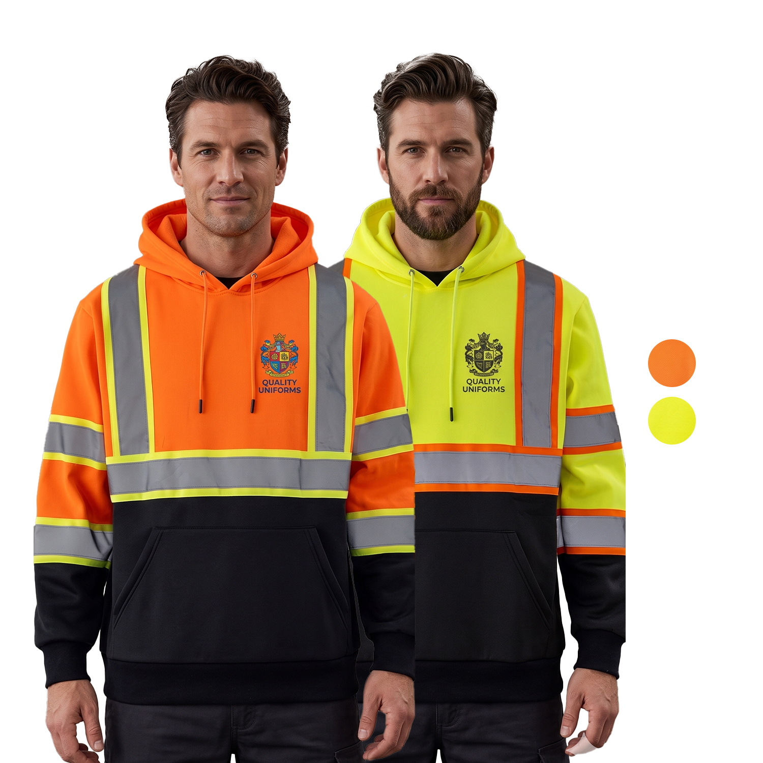 Class 3 Color Block Two Tone 2" Reflective Tape Safety Hoodie with Pocket