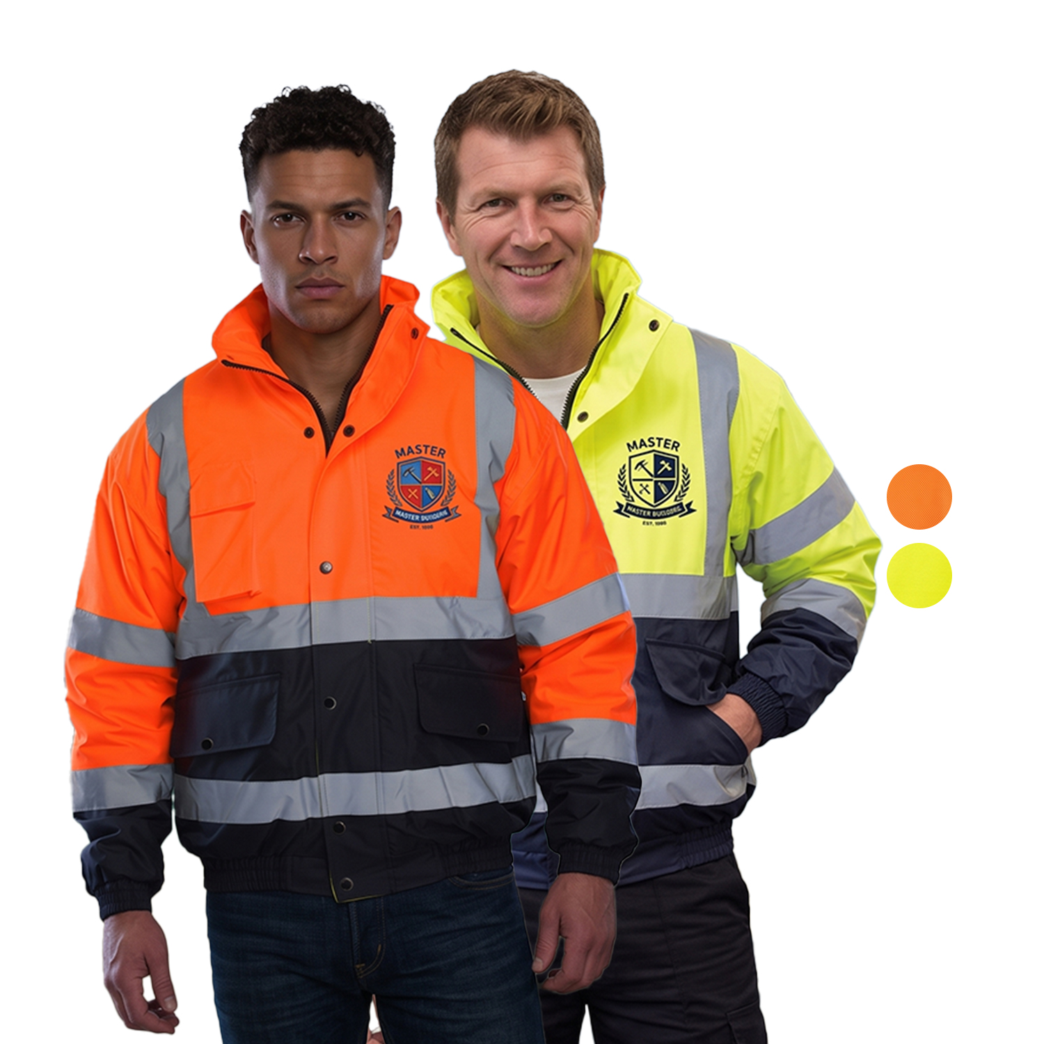 Class 3 Color Block 2" Reflective Tape Safety Bomber Jacket