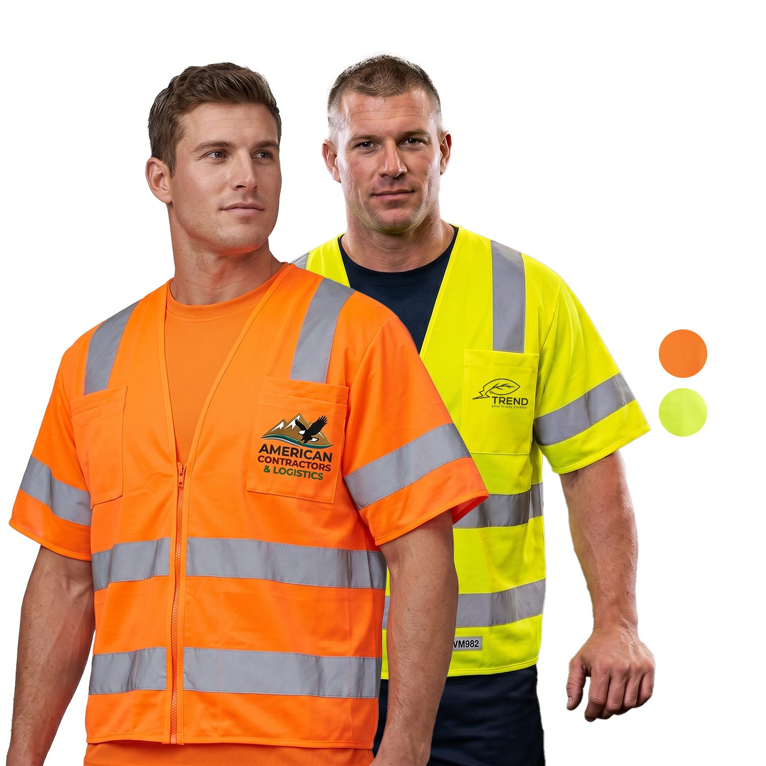 3.8oz. Knitted Class 3 Double Band Reflective Tape Safety Vest With 2 Pockets