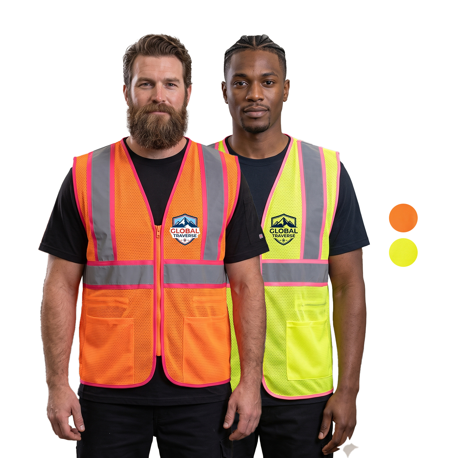 Lady Class 2 Reflective Tape Safety Vest with 2 Pockets & Adjustable Waist