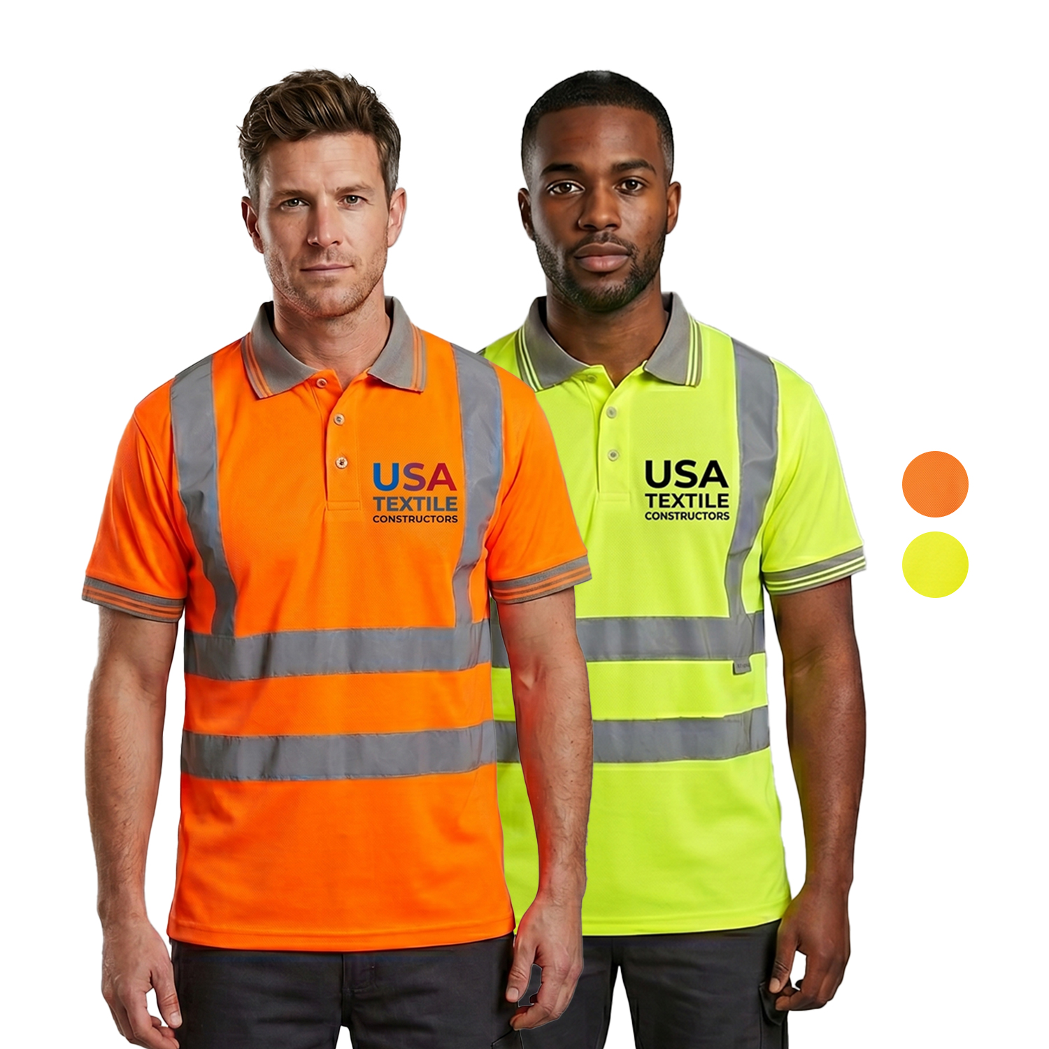 Class 2 Safety Polo Birdseye Mesh Shirt with 2" Reflective Tape