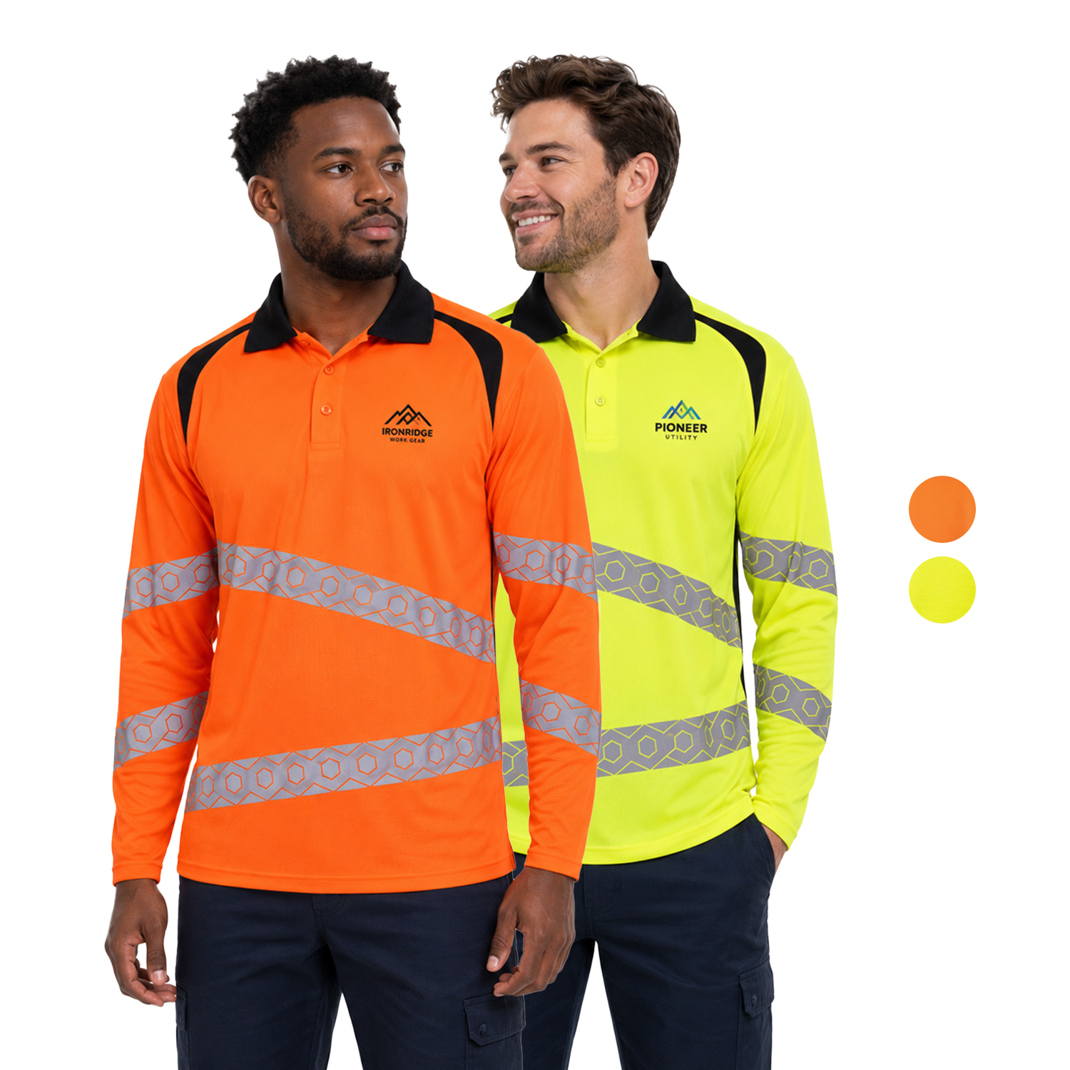 Class 3 Safety Long Sleeve Polo with 2" Segmented Tape