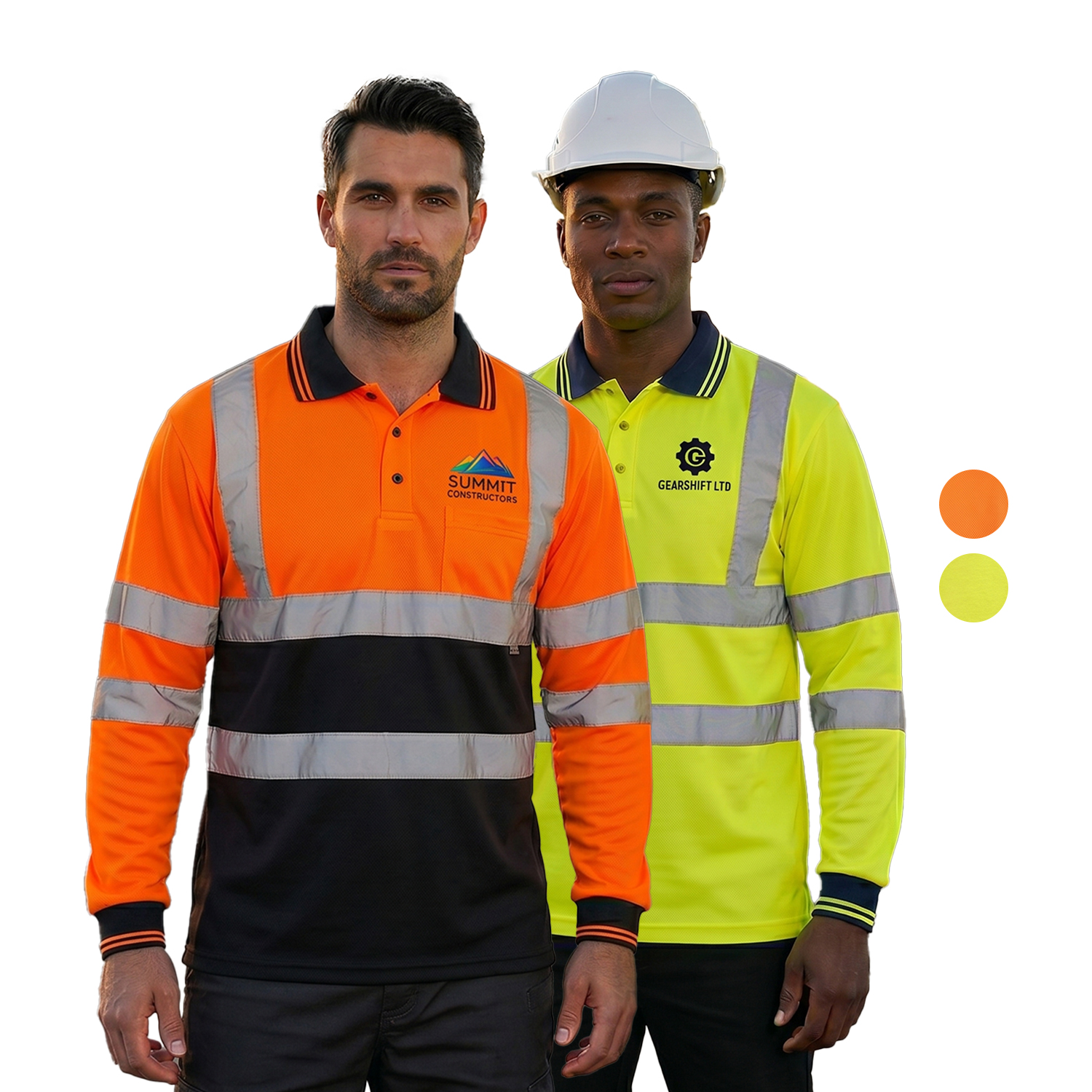 3.8 oz. Polyester Class 3 Color Block Reflective Tape Safety Polo Shirt