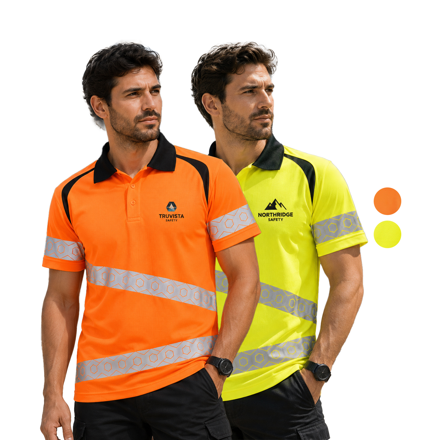 Class 3 Safety Polo with Double Band 2" Segmented Tape