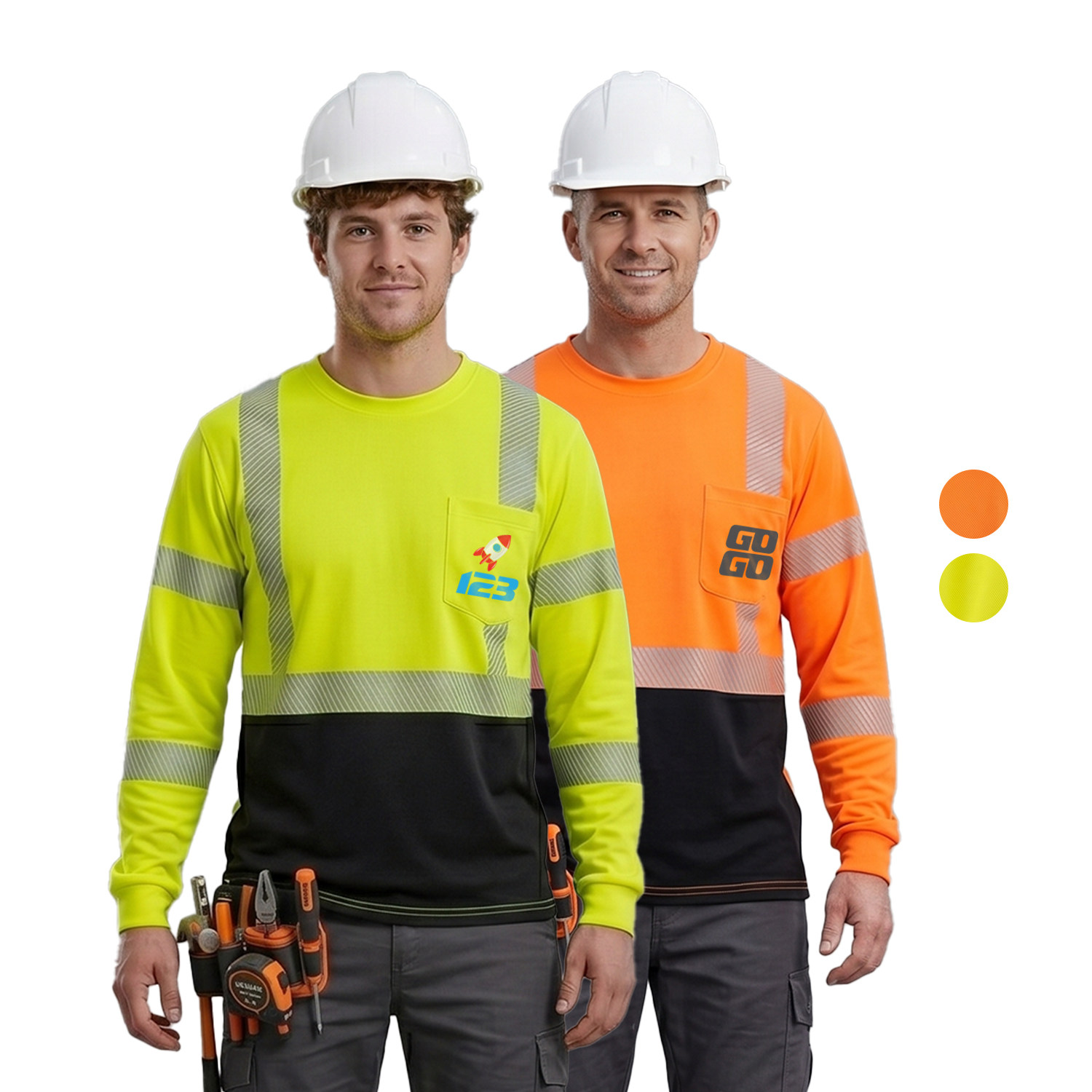 3.8 Oz. Polyester Class 3 Color Block Segmented Tape Safety T-Shirt with Pocket