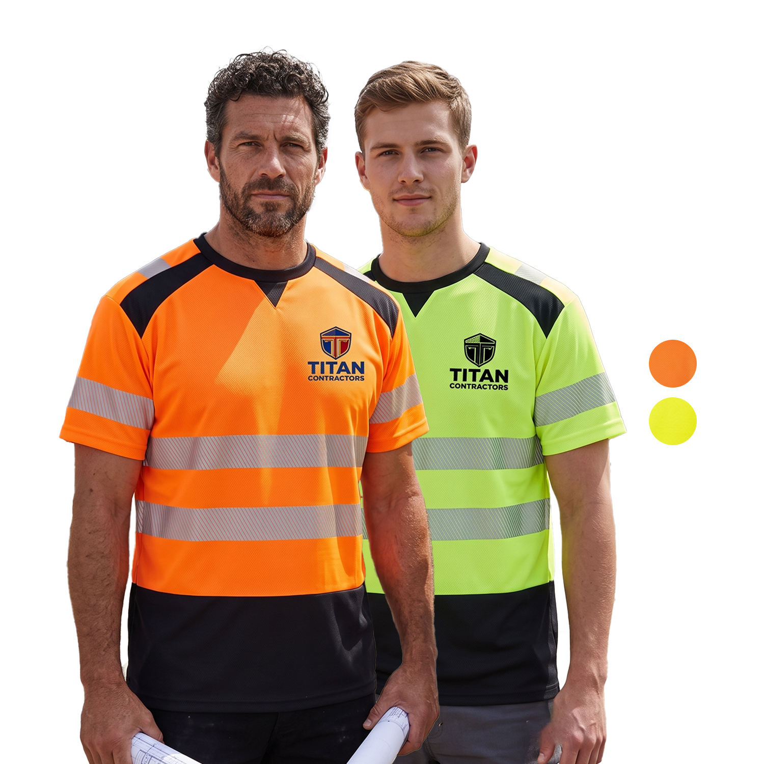 3.8 Oz. Polyester Class 3 Color Block Safety T-Shirt With Segmented Tape