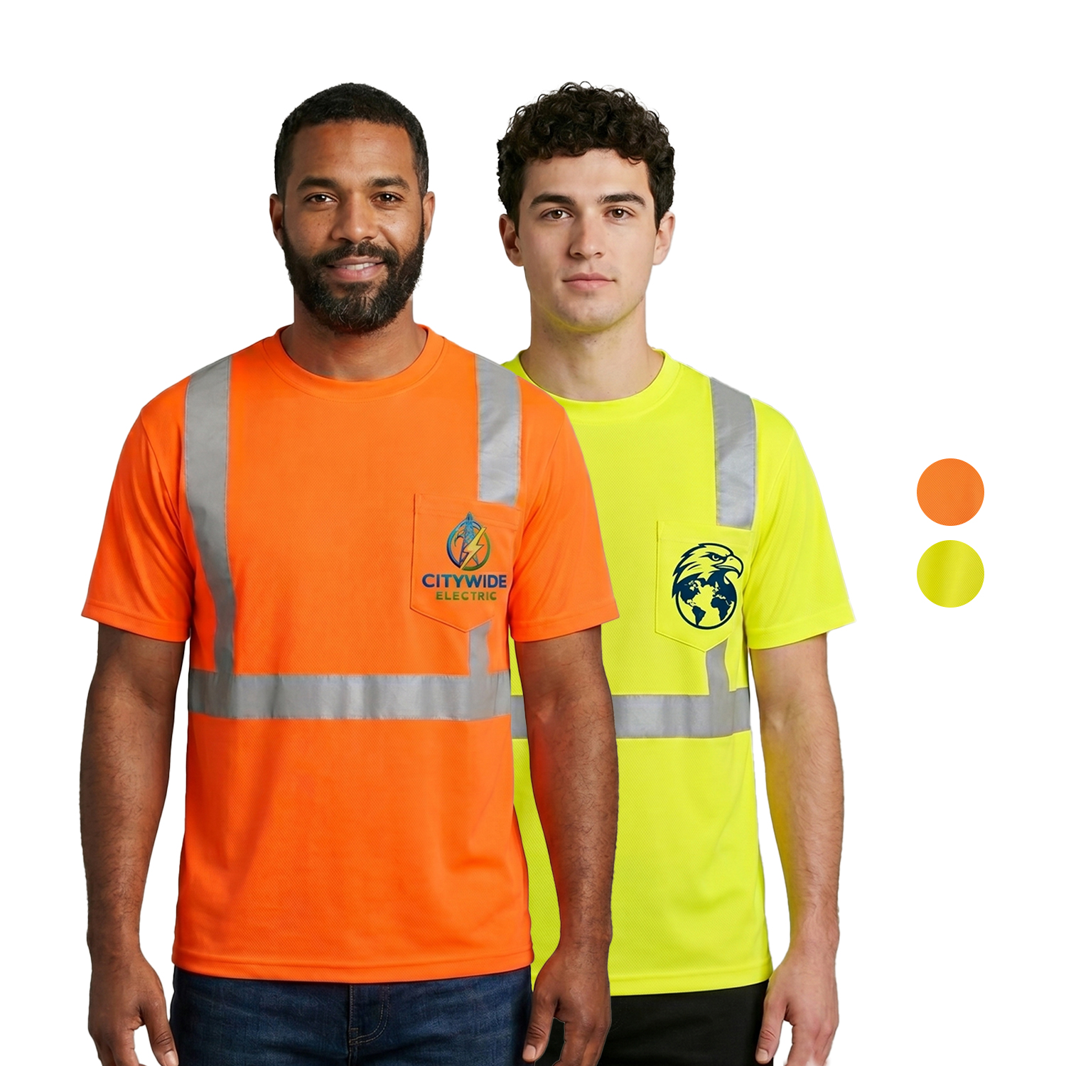 3.8 Oz. Polyester Class 2 Reflective Tape Safety T-Shirt with Pocket