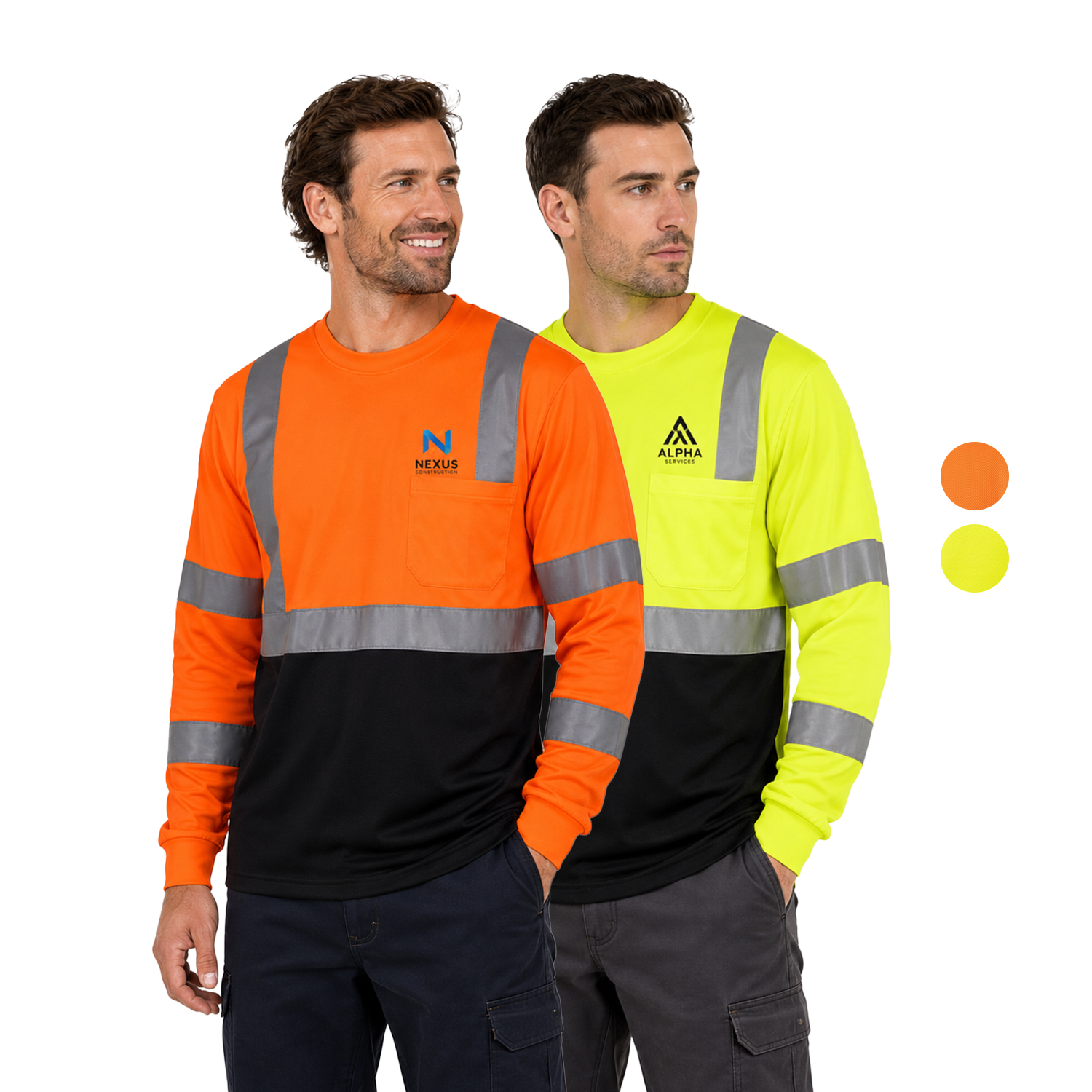 3.8 Oz. Polyester Class 3 Color Block Reflective Tape Safety T-Shirt with Pocket