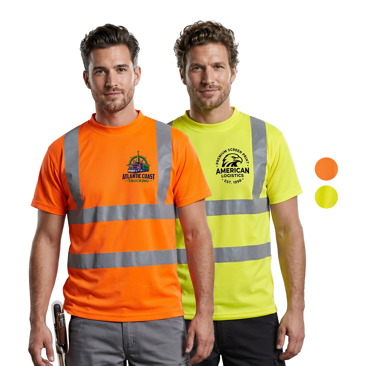 3.8 Oz. Polyester Class 2 Odor Reducing Reflective Tape Safety T-Shirt