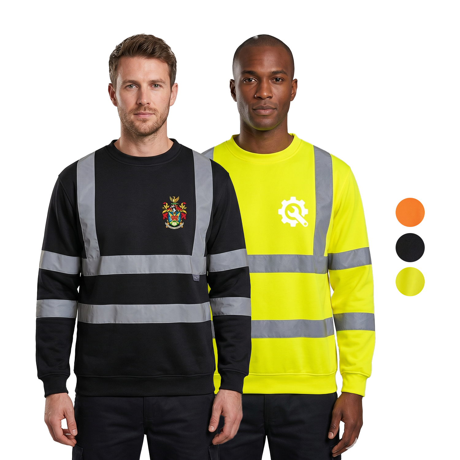 Class 3 Double Band 2" Reflective Tape Safety Sweatshirt