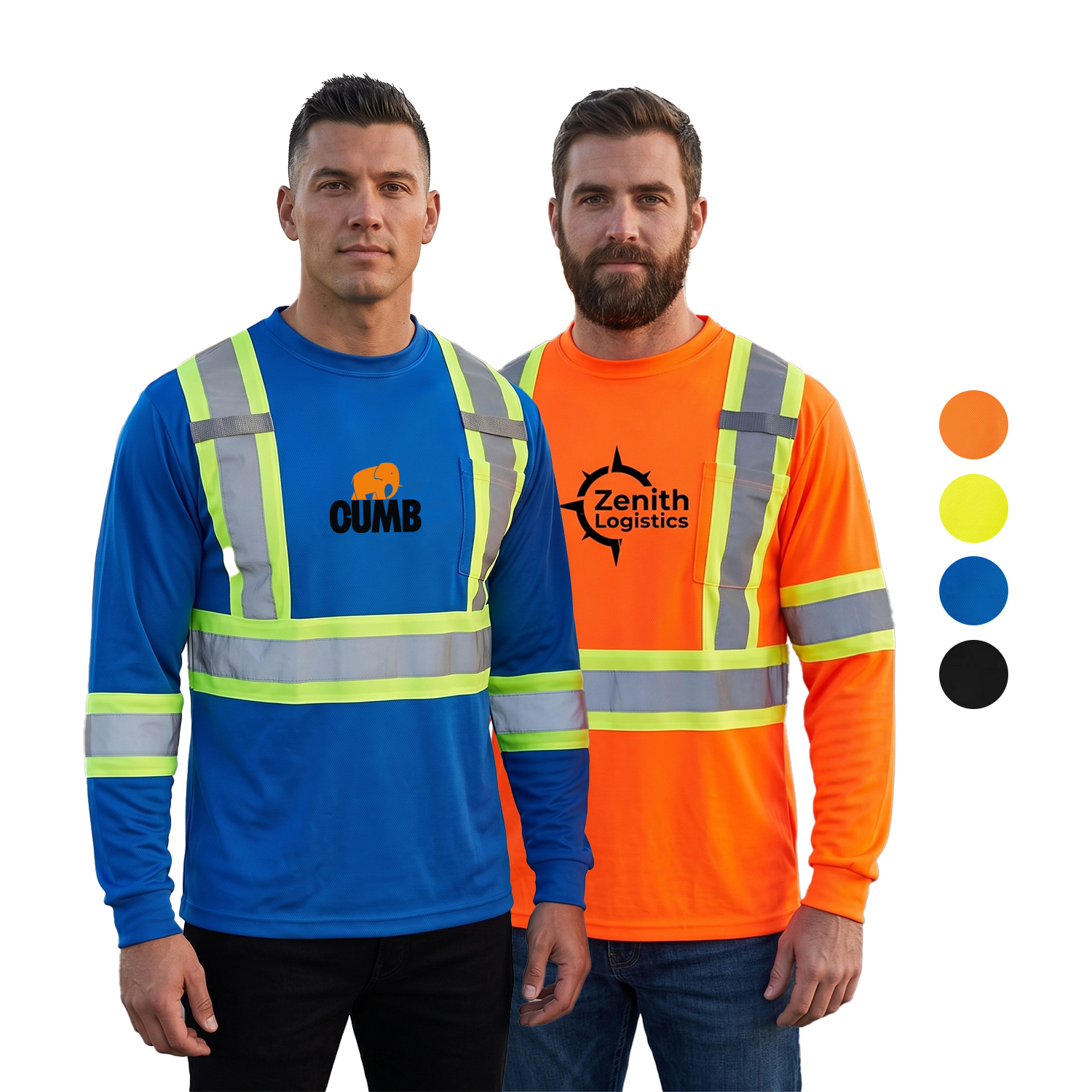 3.8 Oz. Polyester Class 3 Reflective Tape Safety T-Shirt with Pocket & Dual Mic Tab