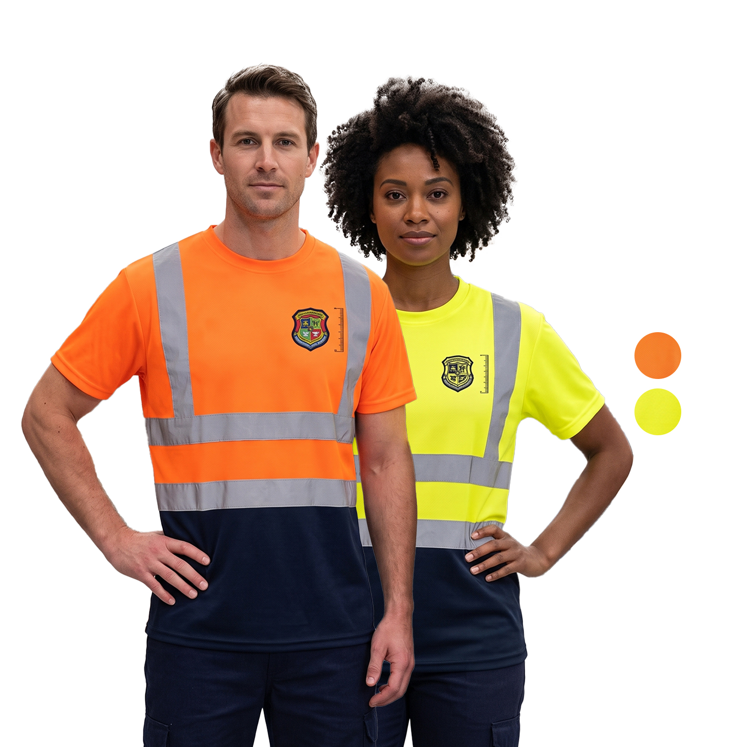 3.8 oz. Polyester Class 2 Color Block Reflective Tape Safety T-Shirt