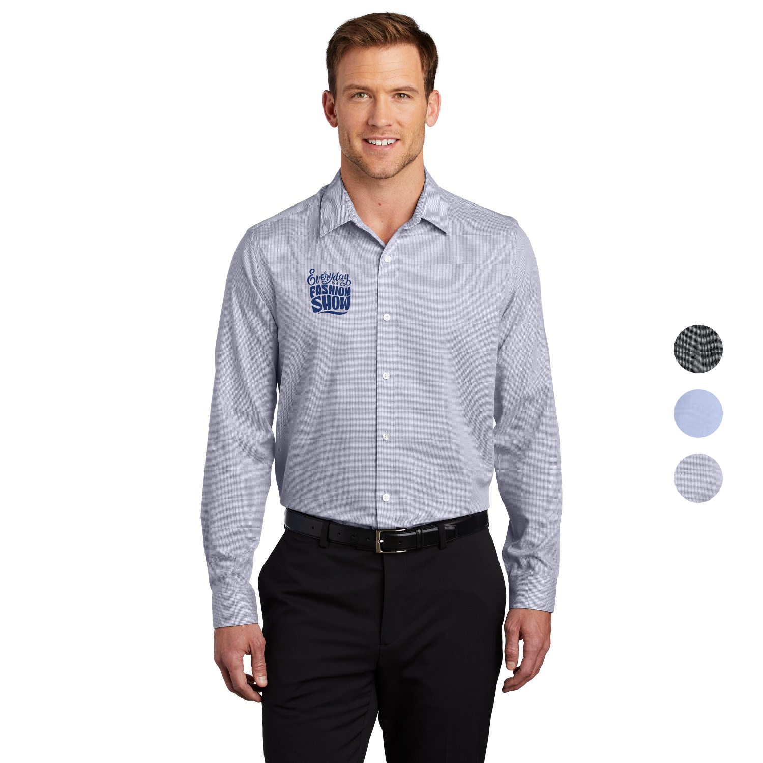 Port Authority Pincheck Easy Care Longsleeve Shirt 3.4 oz.