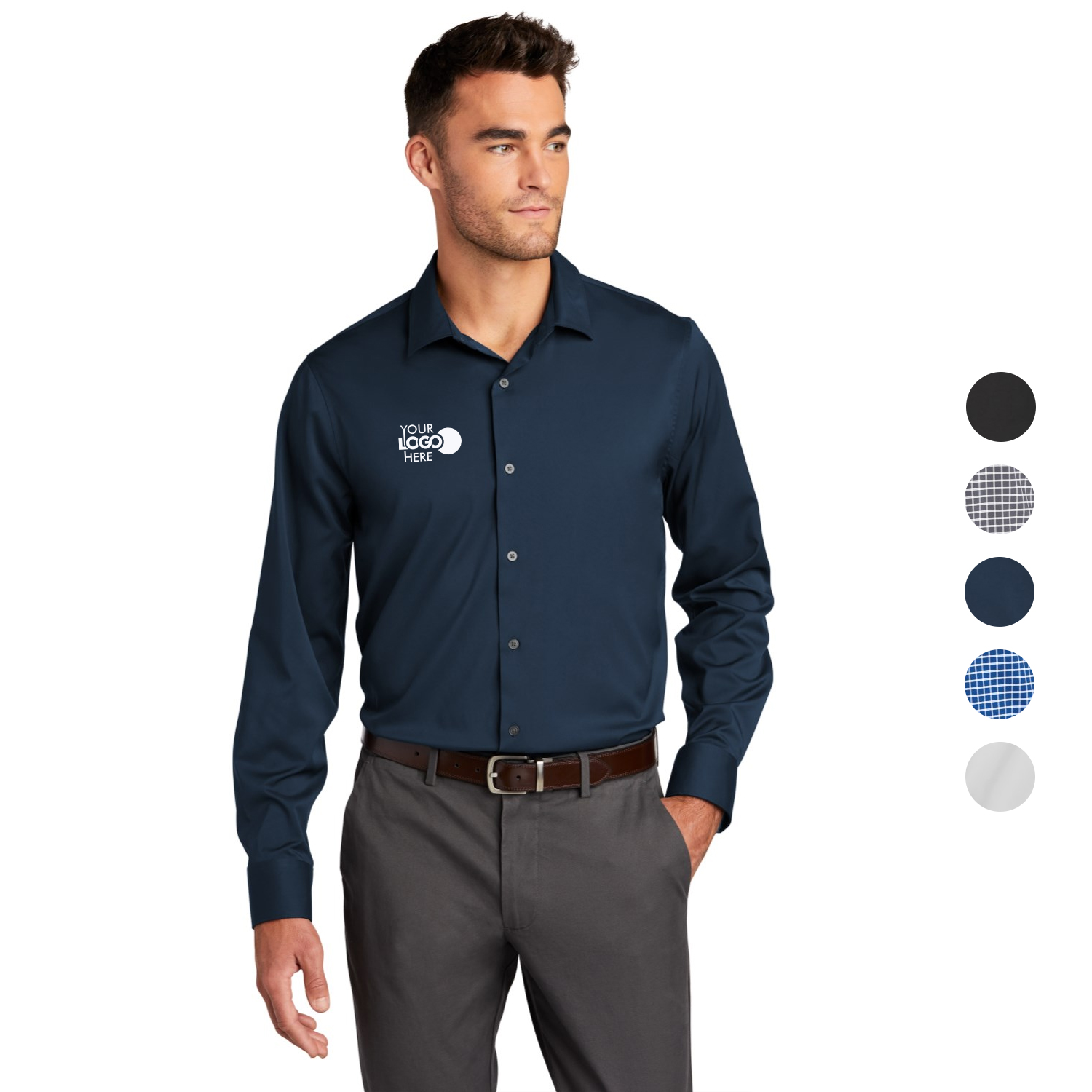 Port Authority City Stretch Shirt w/ Screen Print 3.7 oz.