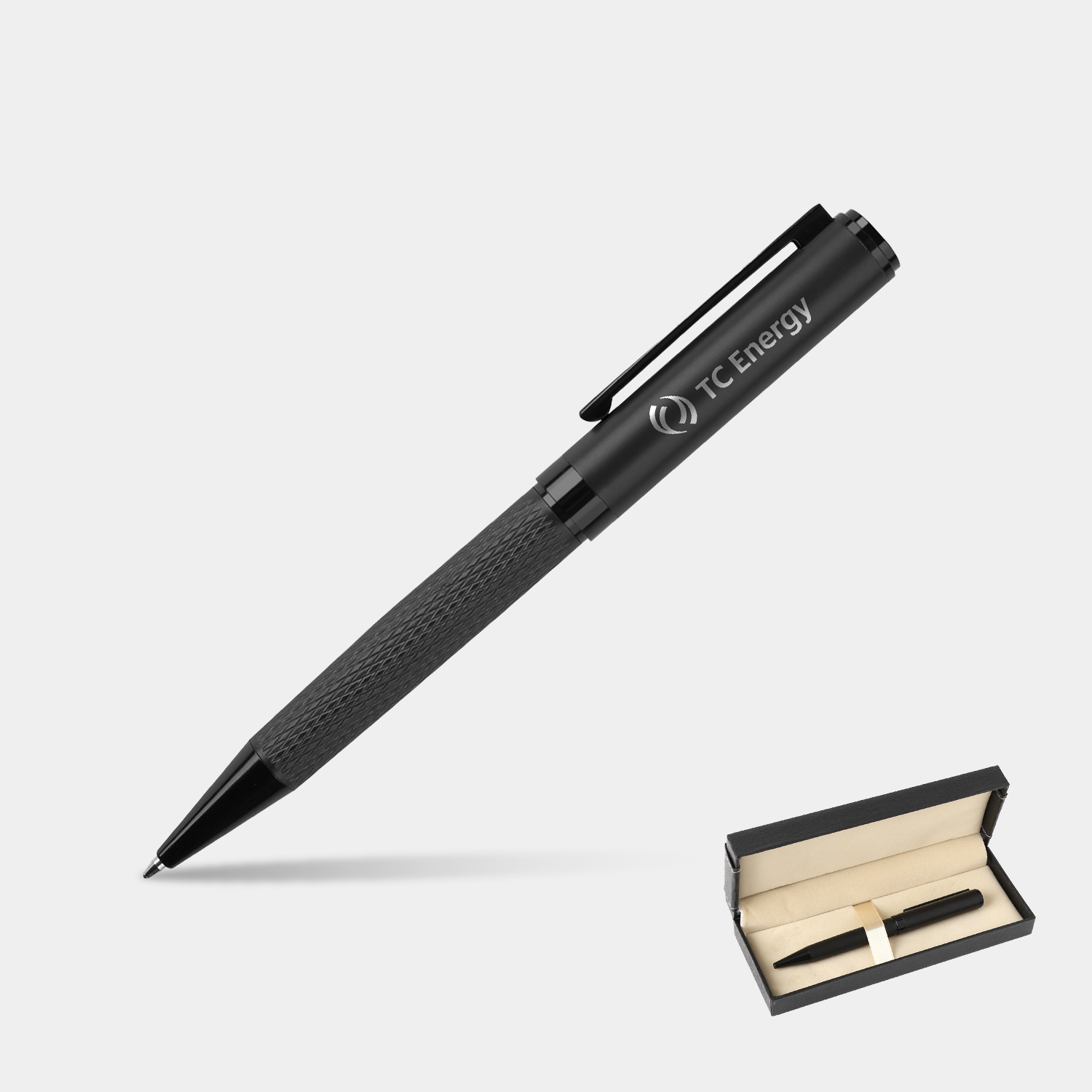 TiTUS® Premium Dimond Pattern Gun metal Ballpoint Pen Gift Box