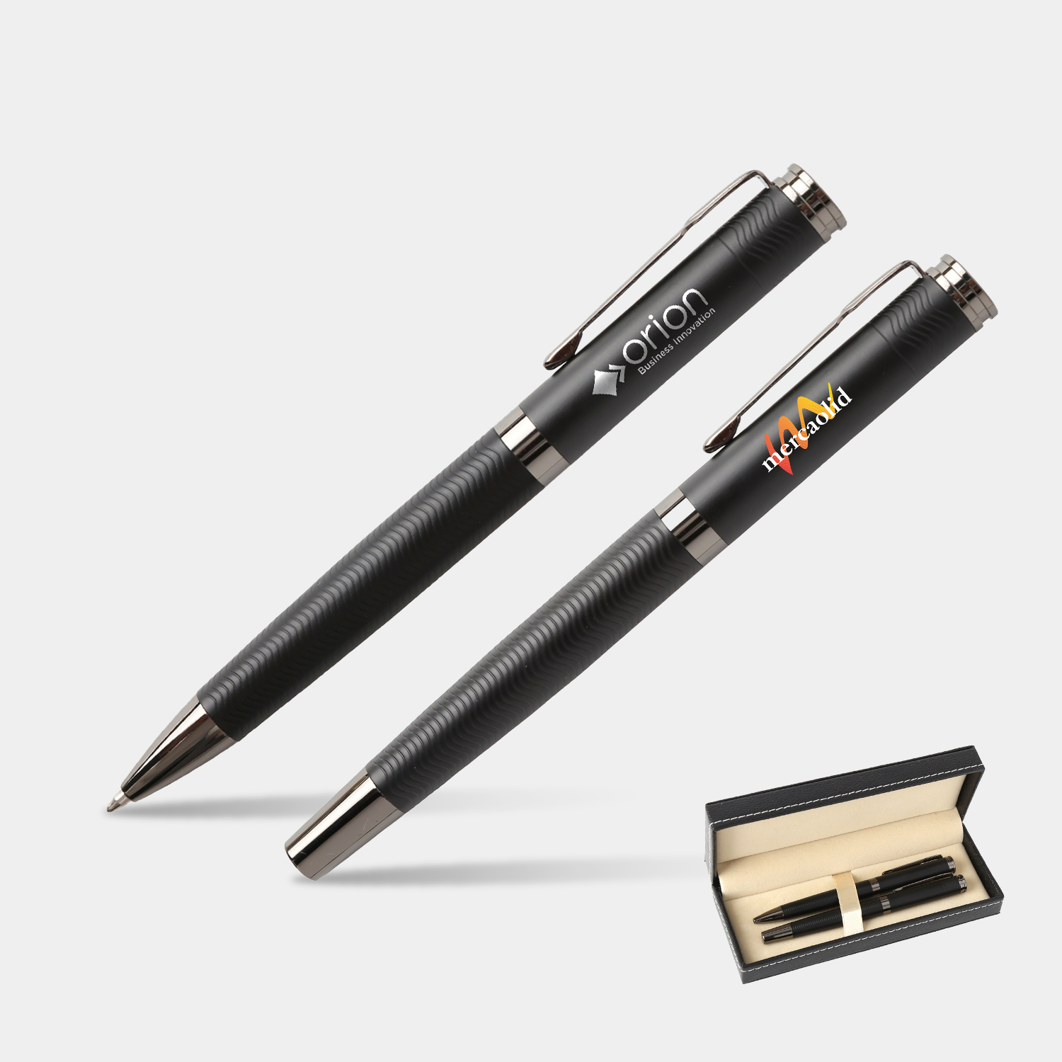 Titus® Wavy Pattern Luxury Signature Pen Set – Ballpoint & Rollerball Duo with Gift Box